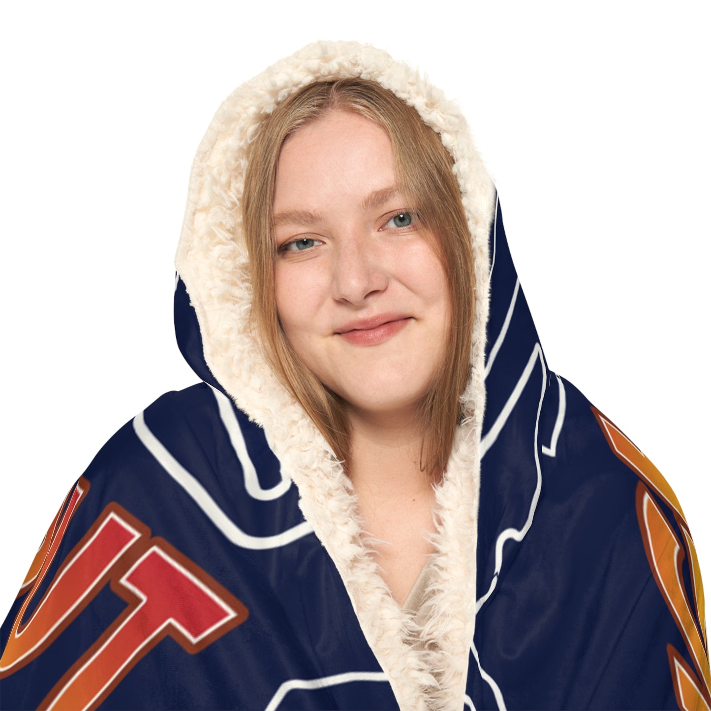 Formula 1 Race Track Hooded Blanket Sherpa of Microfiber