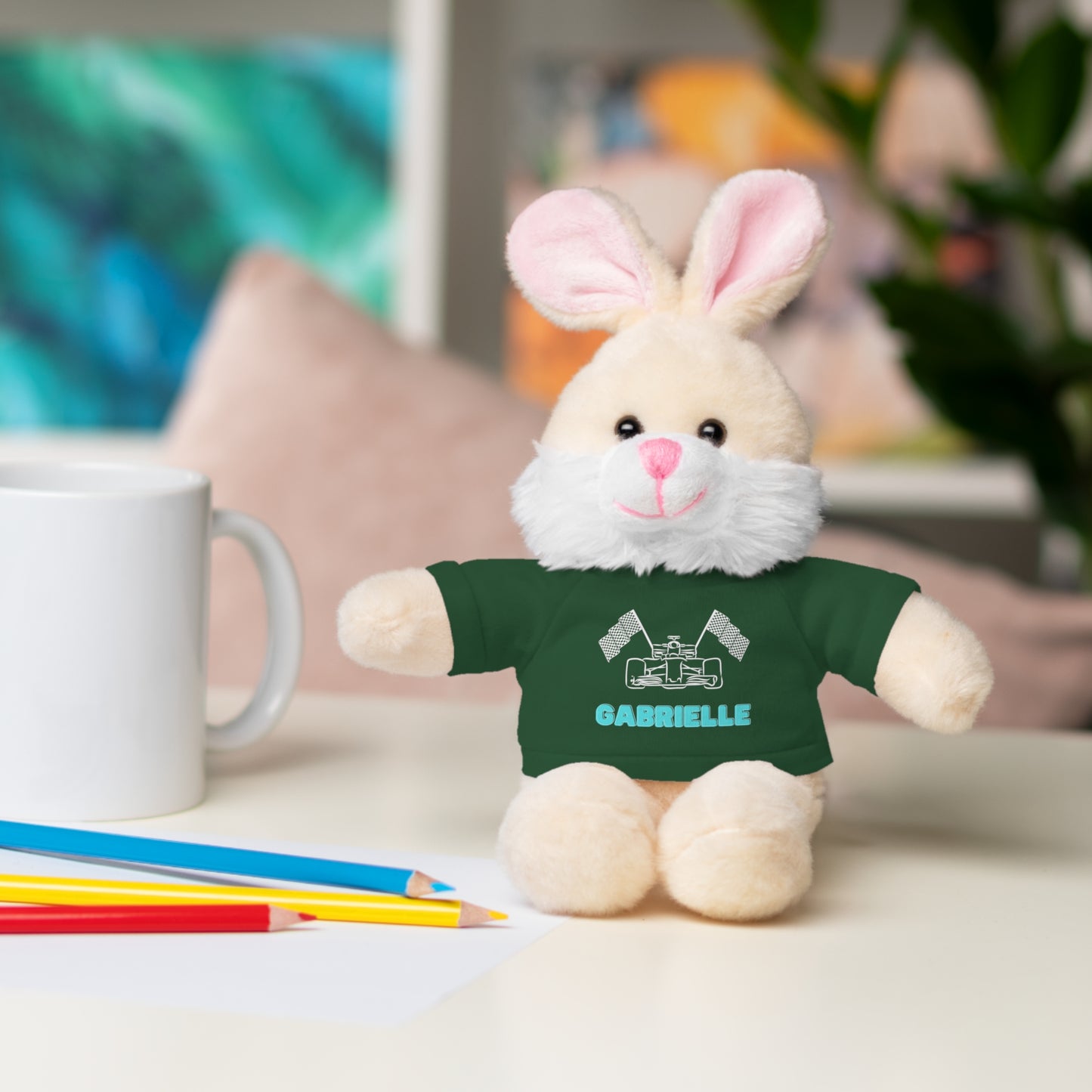 Personalized Race Car Stuffed Animals with T-Shirt