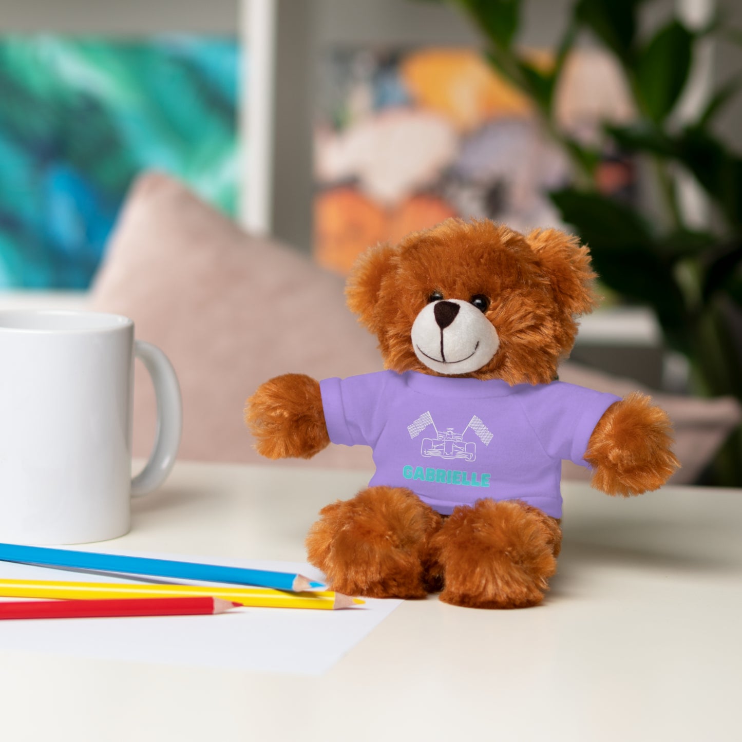 Personalized Race Car Stuffed Animals with T-Shirt