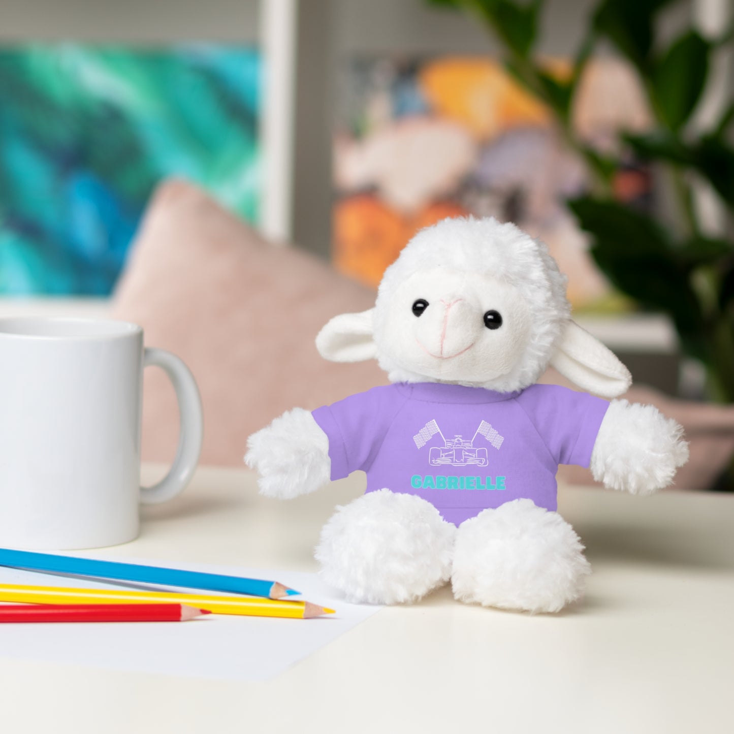 Personalized Race Car Stuffed Animals with T-Shirt