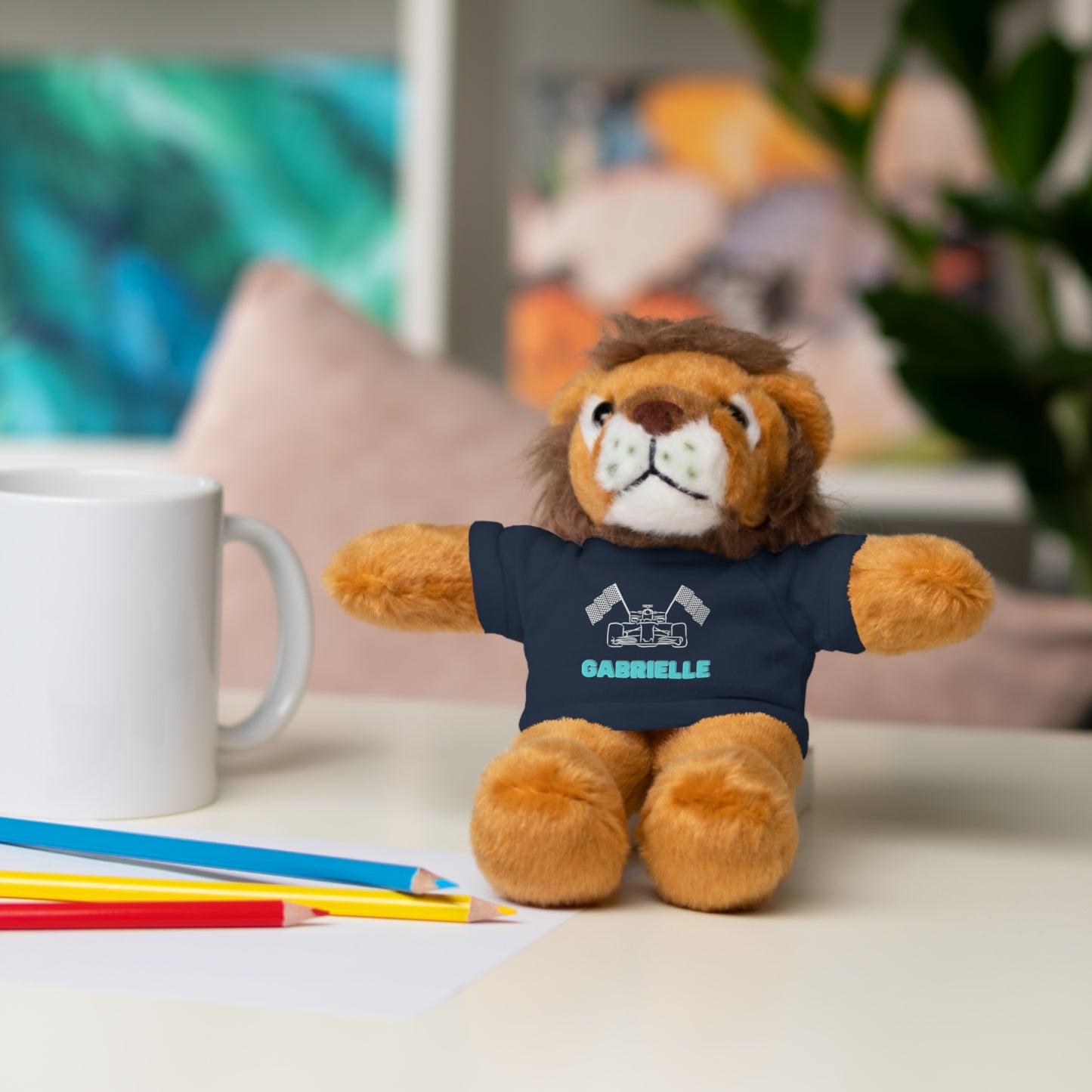 Personalized Race Car Stuffed Animals with T-Shirt