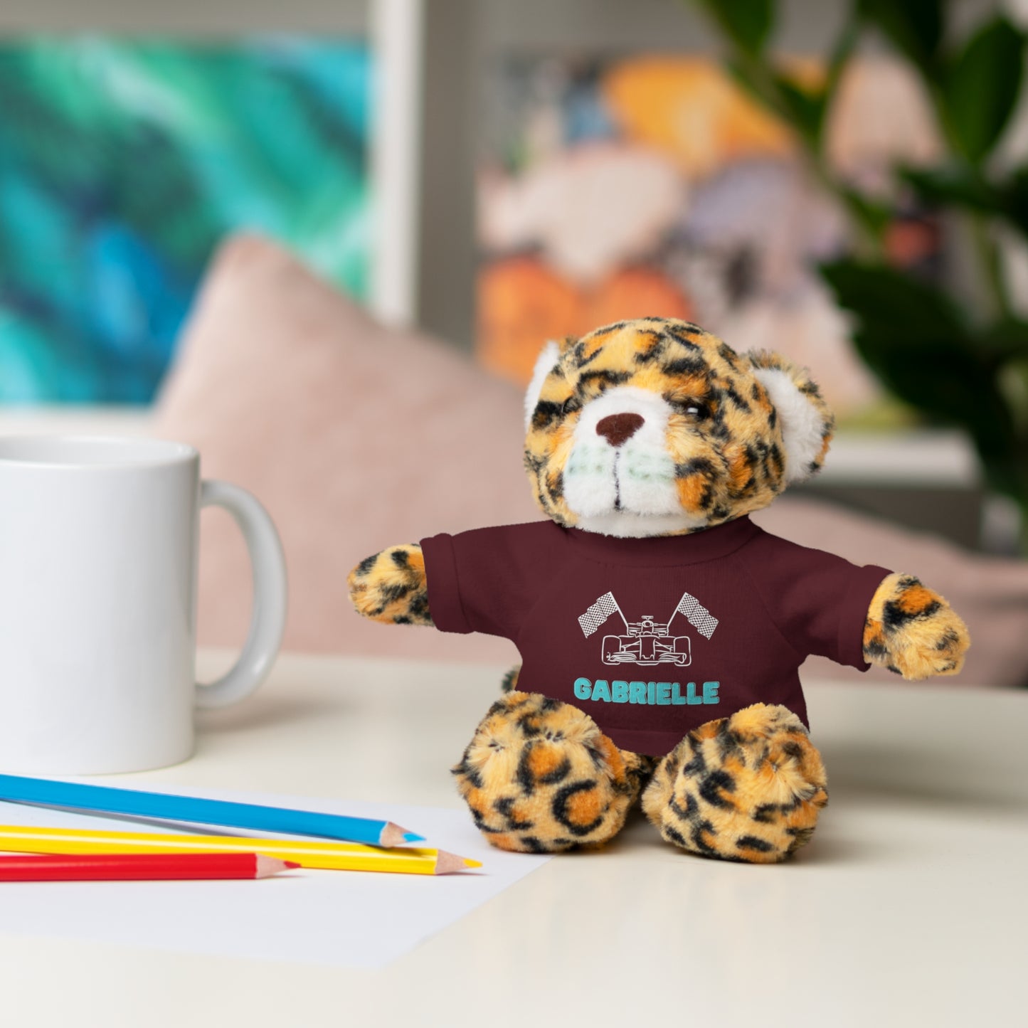 Personalized Race Car Stuffed Animals with T-Shirt