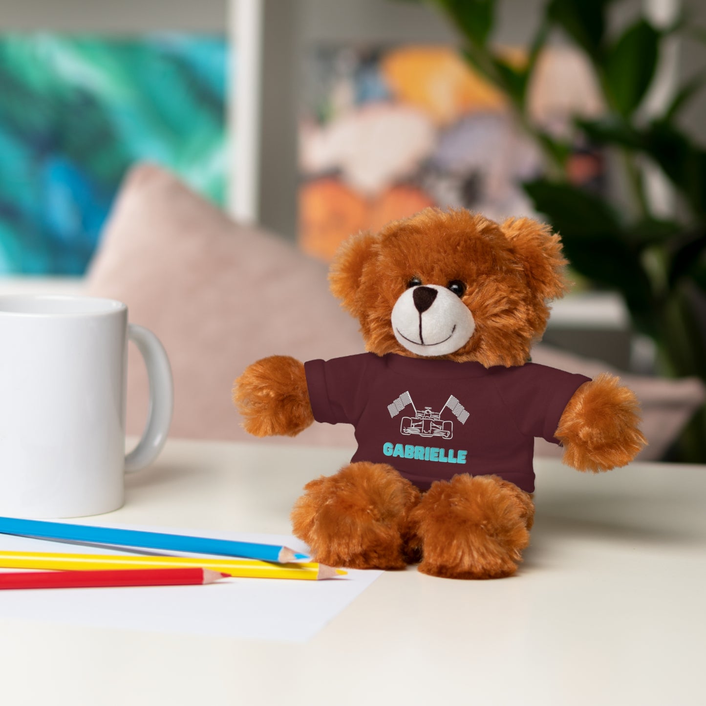 Personalized Race Car Stuffed Animals with T-Shirt