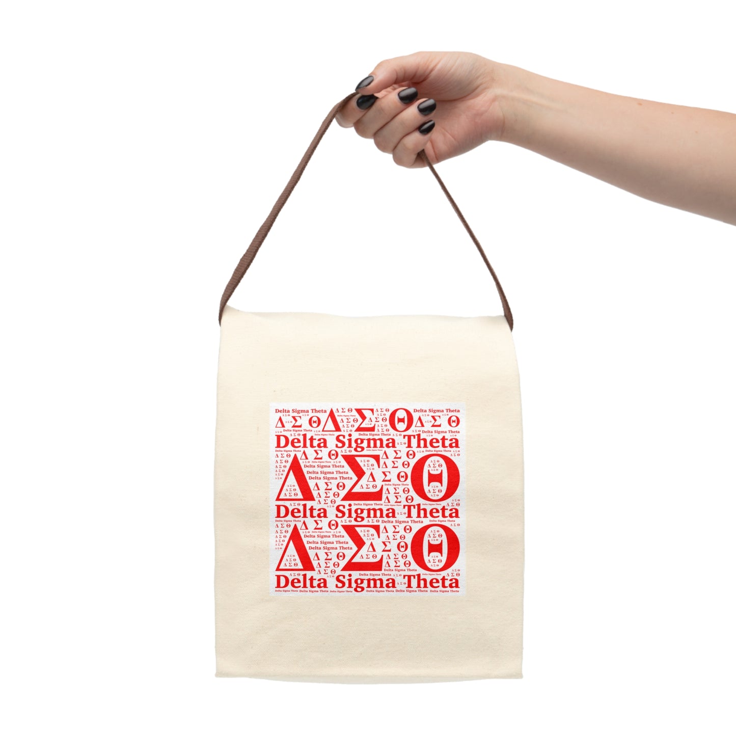 Delta Sigma Theta Sorority | Greek Letters Pattern | Canvas Lunch Bag