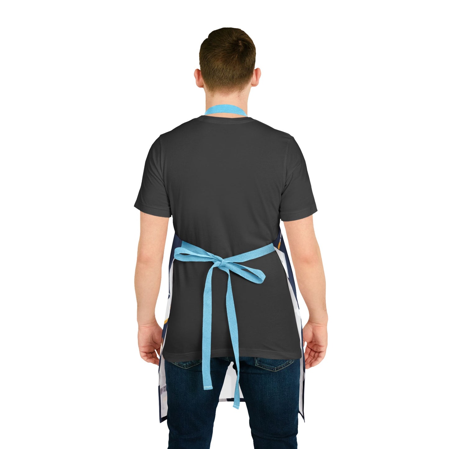 Whimsical Kitchen Apron for Her - Navy Blue Mother's Day Apron - Cooking Tools Pattern