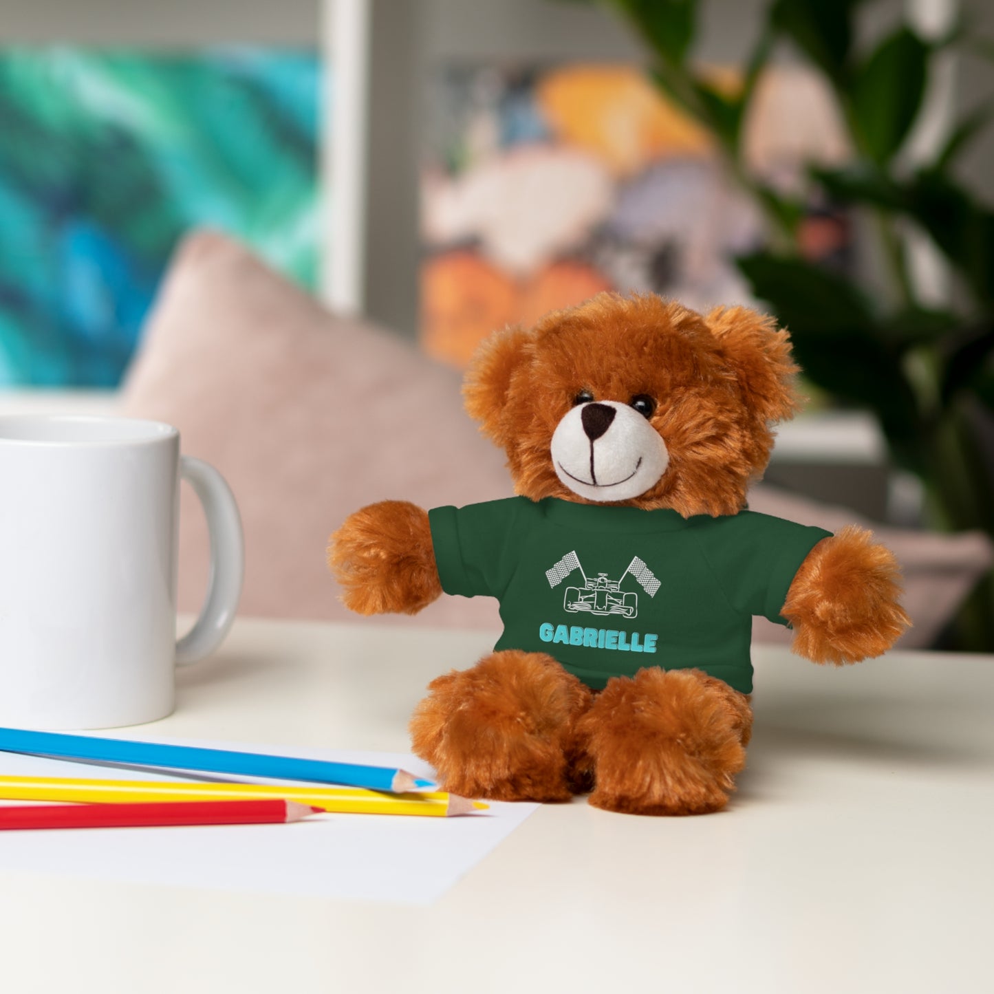 Personalized Race Car Stuffed Animals with T-Shirt