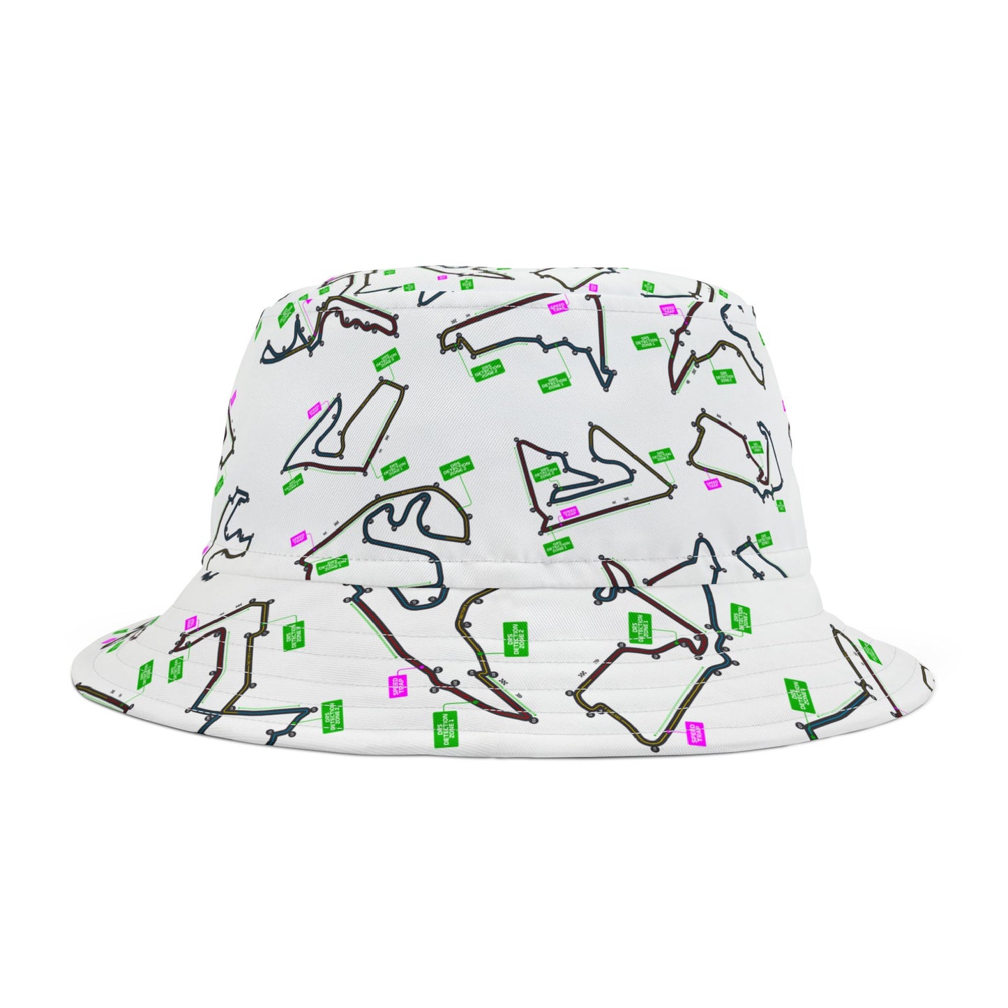 Formula 1 Racetrack Bucket Hat – White Adult Unisex Bucket Hat