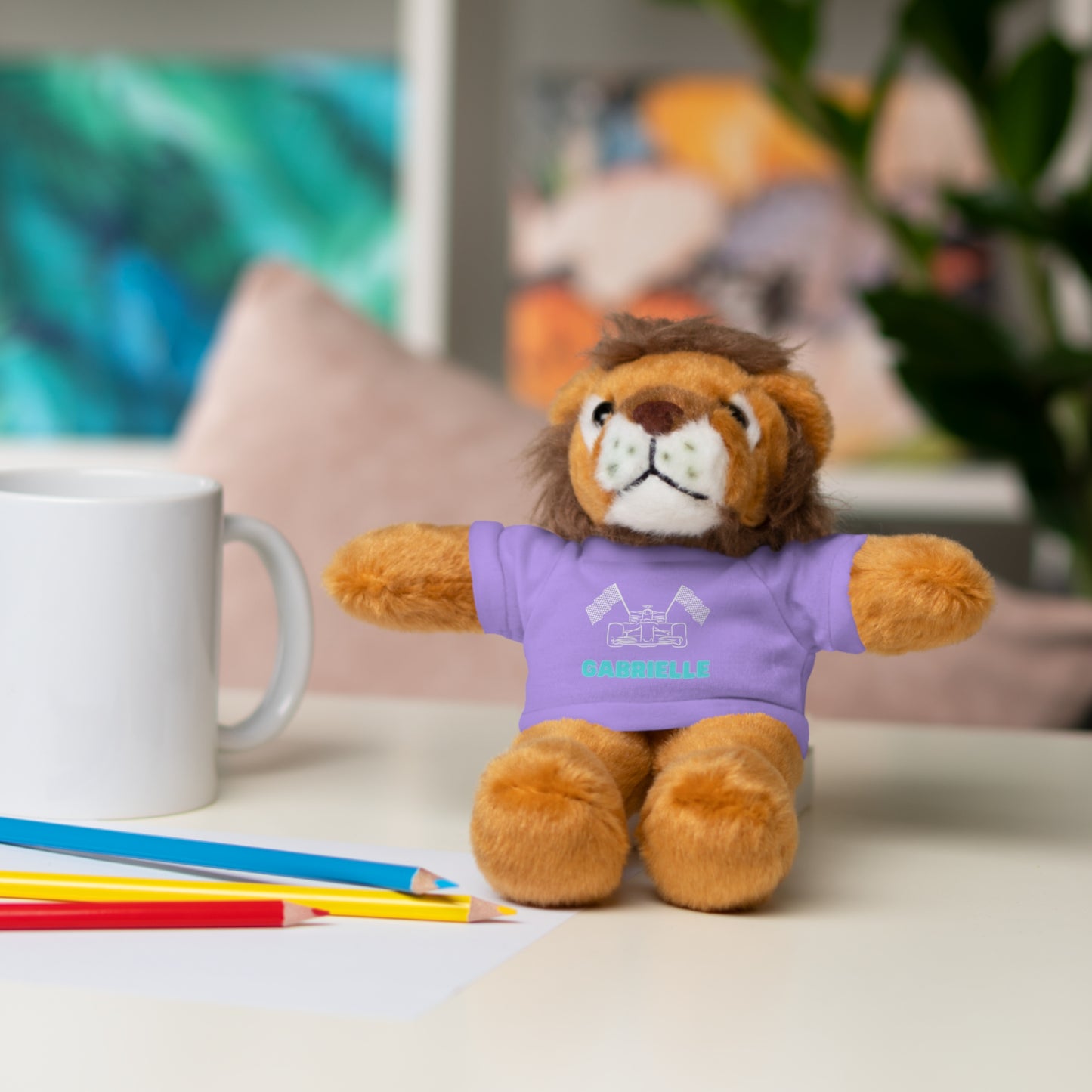 Personalized Race Car Stuffed Animals with T-Shirt