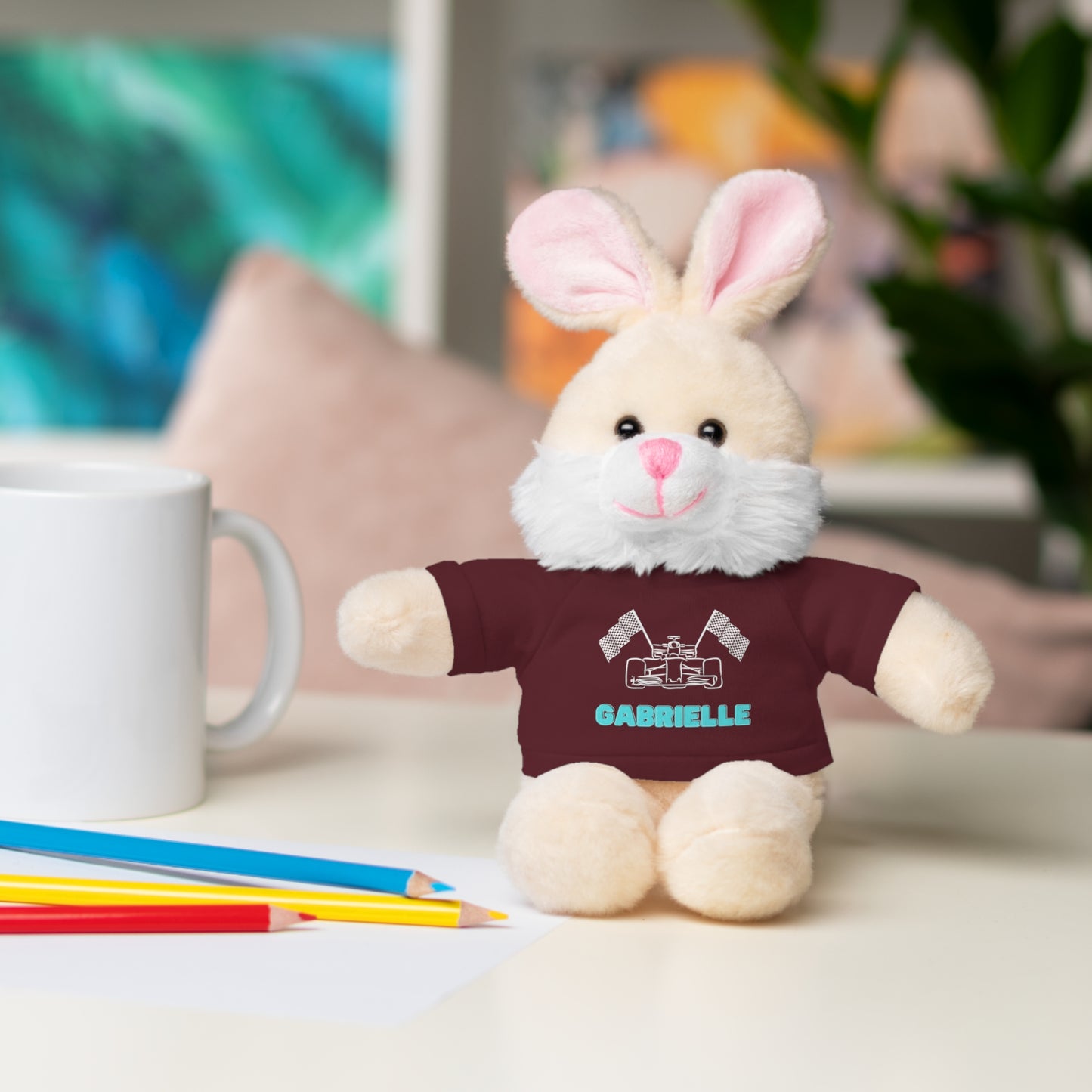 Personalized Race Car Stuffed Animals with T-Shirt