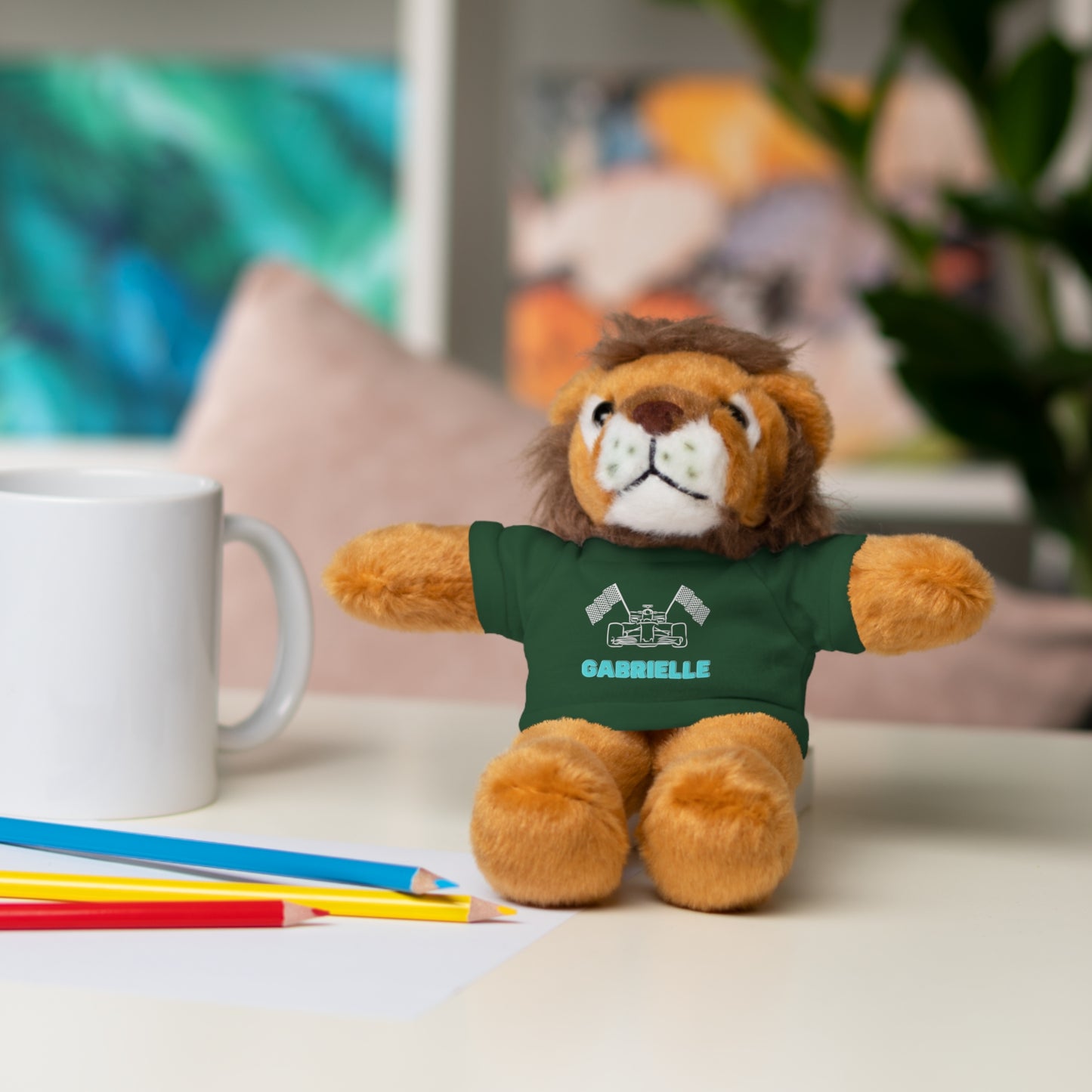 Personalized Race Car Stuffed Animals with T-Shirt
