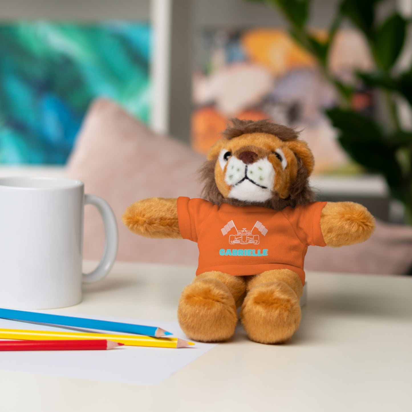 Personalized Race Car Stuffed Animals with T-Shirt