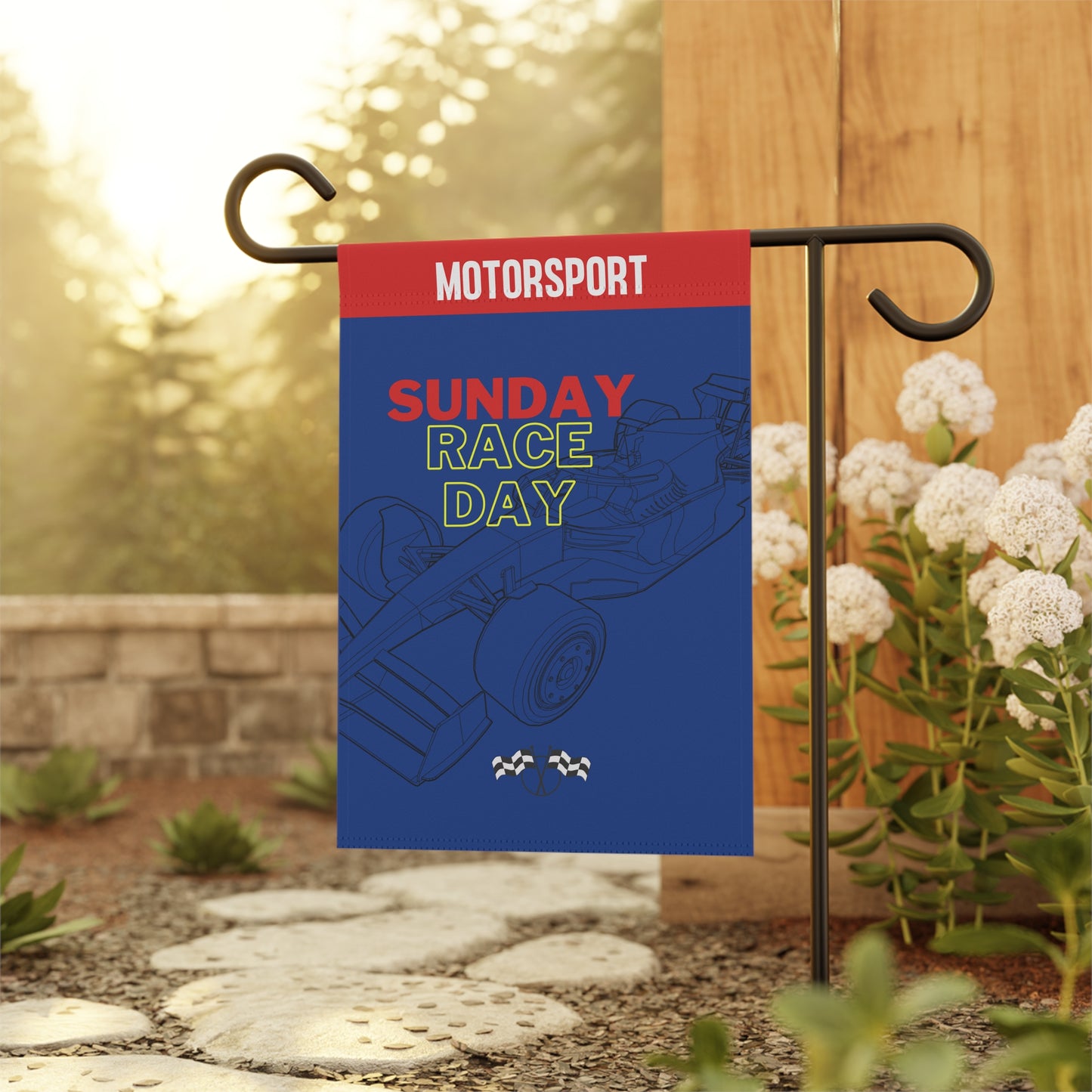 Yard Sign Sunday Race Day Flag Blue Motorsports