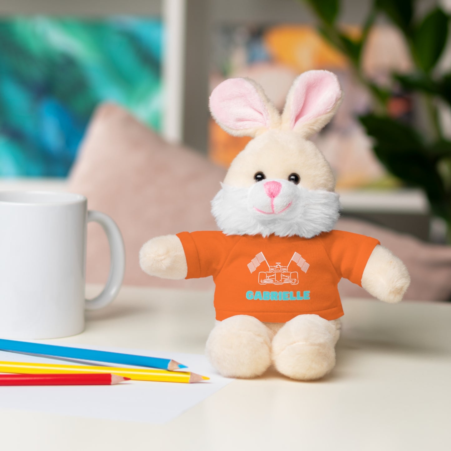 Personalized Race Car Stuffed Animals with T-Shirt