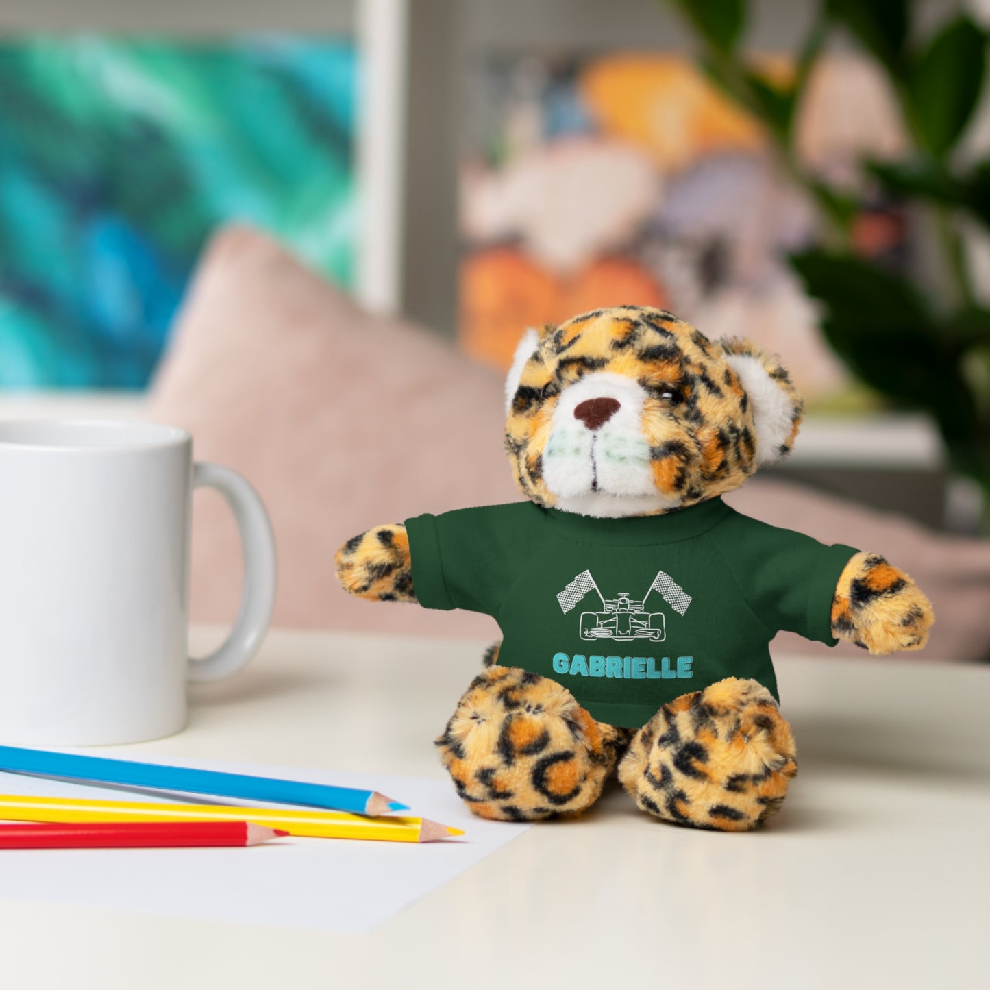 Personalized Race Car Stuffed Animals with T-Shirt