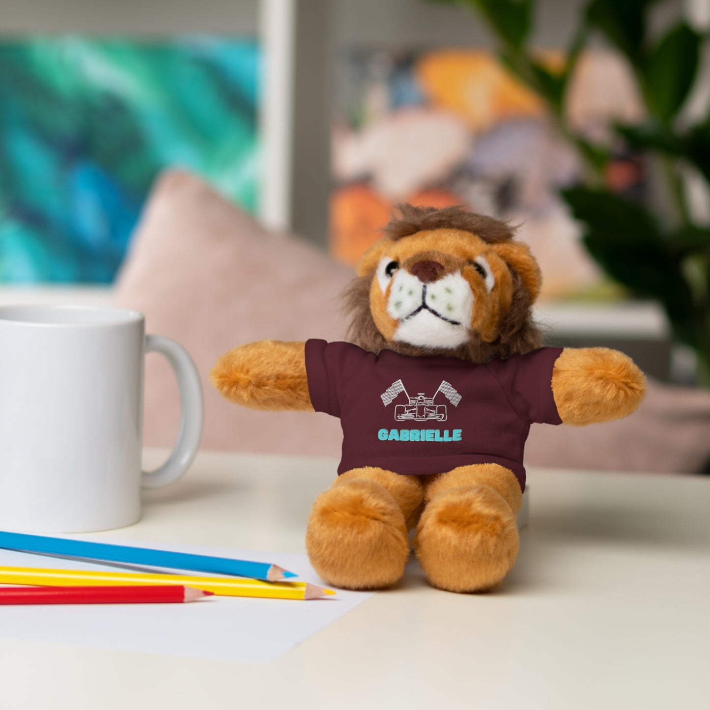 Personalized Race Car Stuffed Animals with T-Shirt