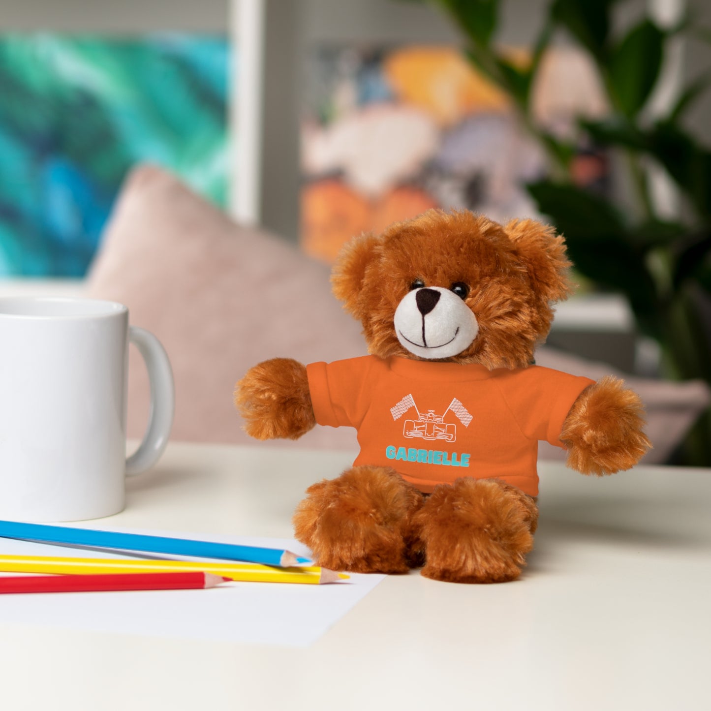 Personalized Race Car Stuffed Animals with T-Shirt