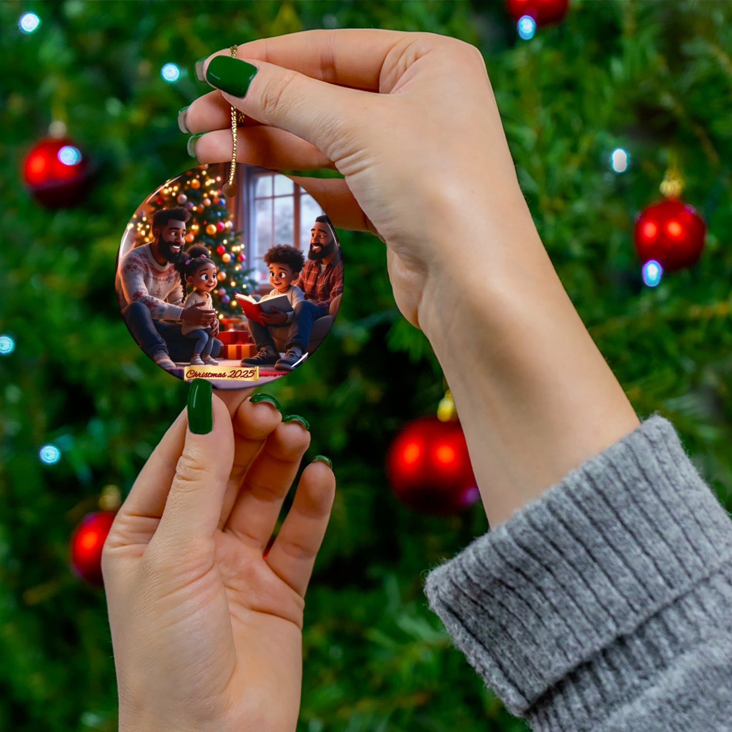 "Our Loving Family" Two Dads Ornament