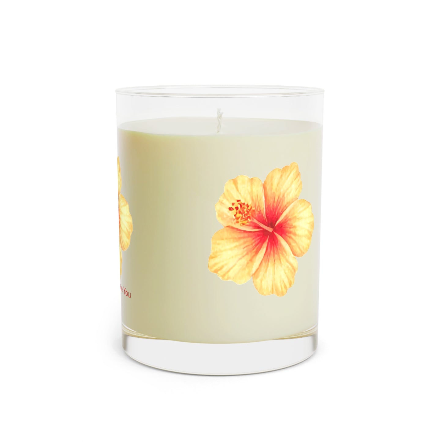 "Mommy I Love You" Scented Candle (with Hibiscus Design) — 11oz Glass