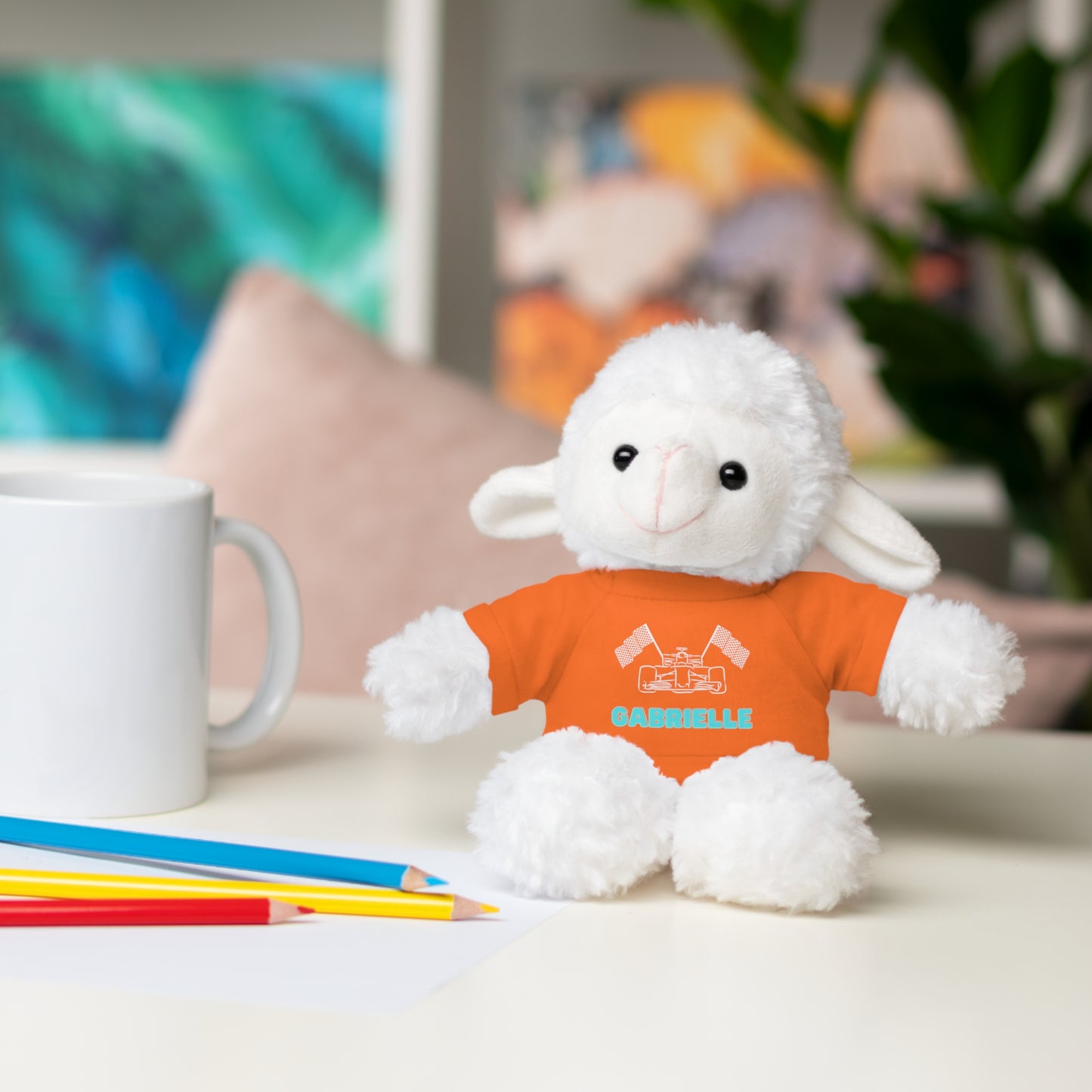 Personalized Race Car Stuffed Animals with T-Shirt