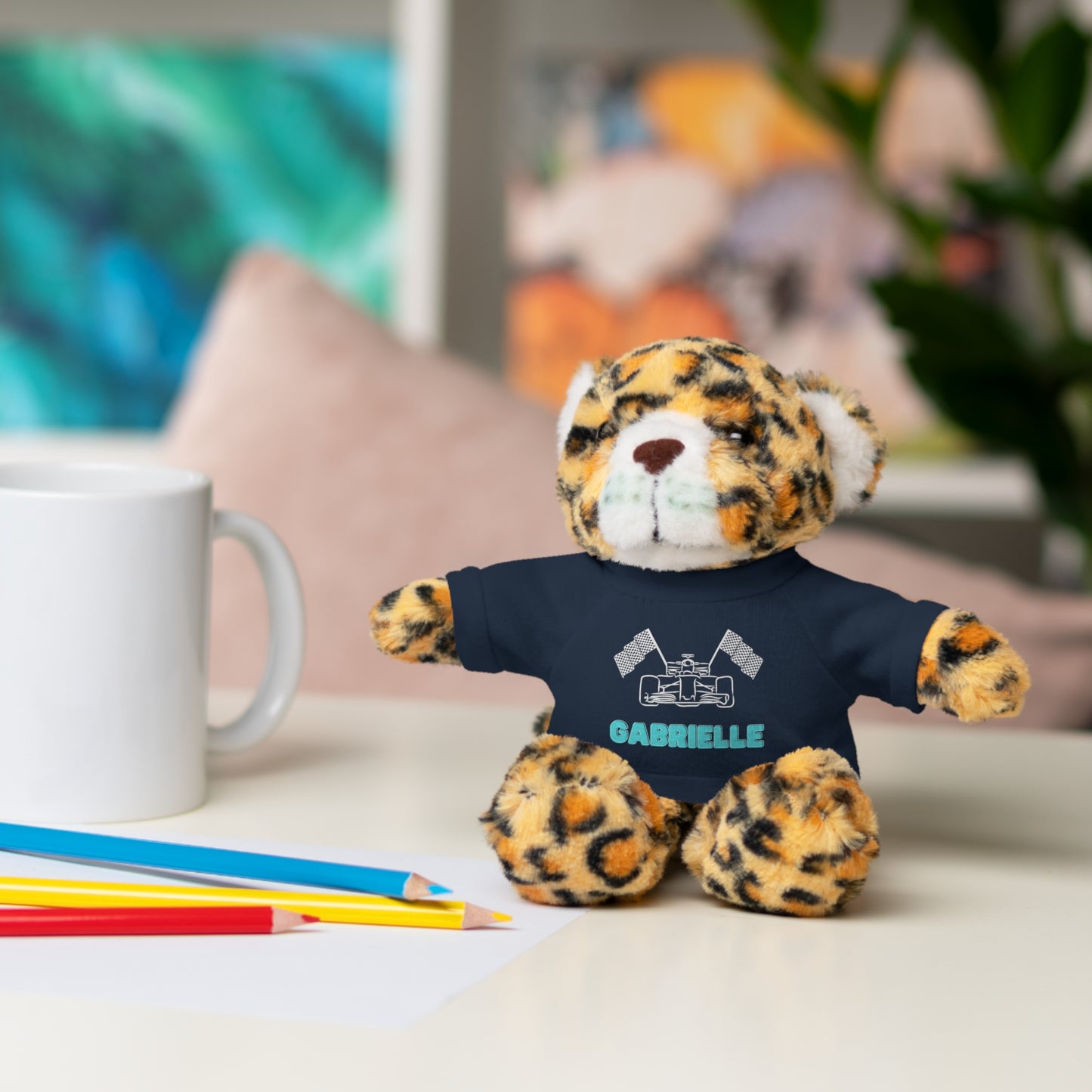 Personalized Race Car Stuffed Animals with T-Shirt