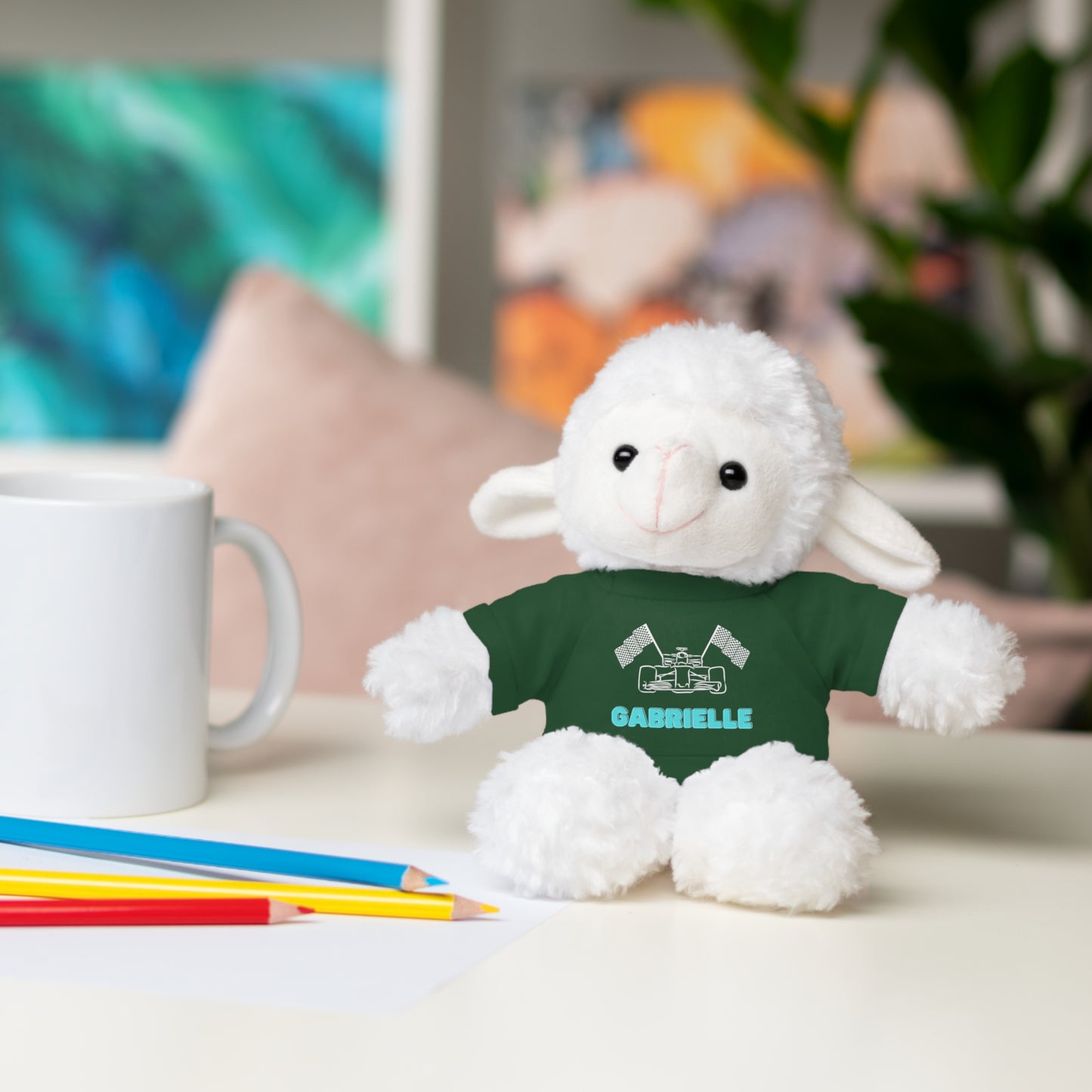 Personalized Race Car Stuffed Animals with T-Shirt