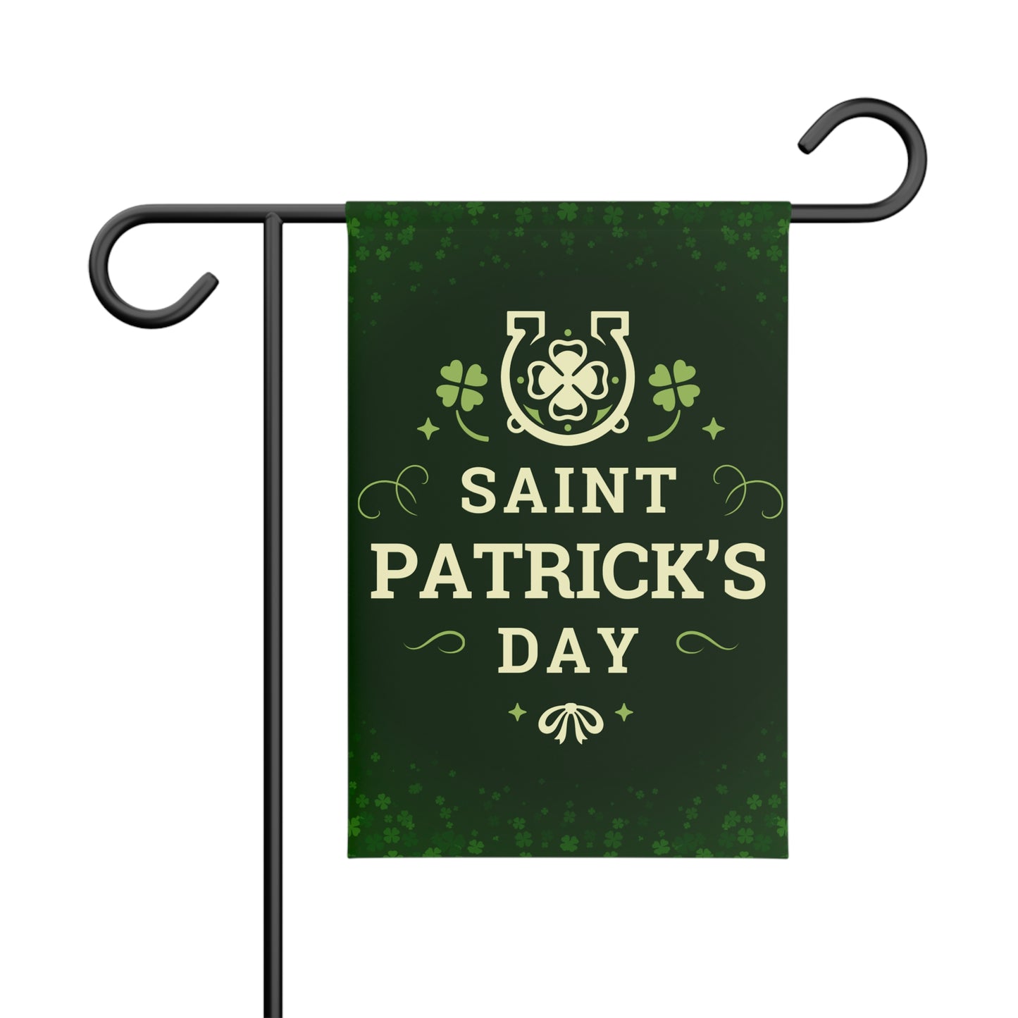 St. Patrick's Day Shamrock Garden Banner — Lucky Clover Yard Flag