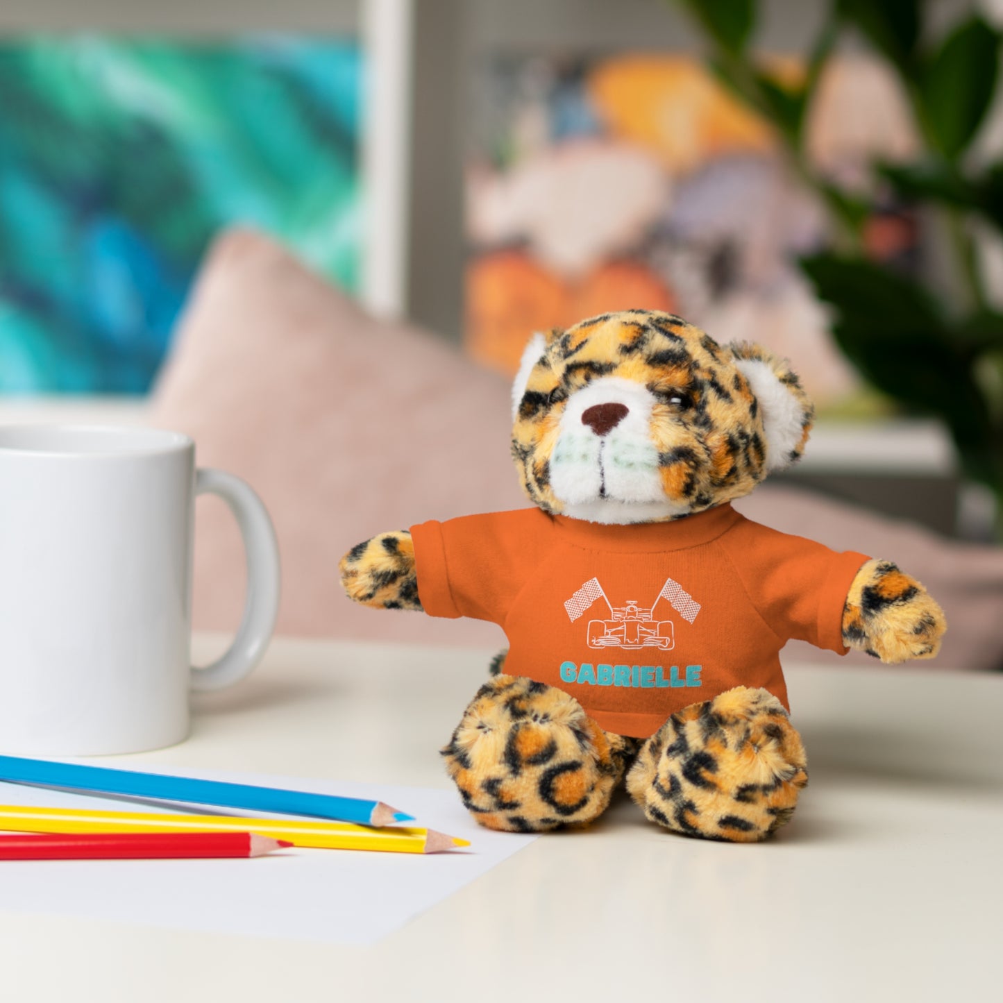 Personalized Race Car Stuffed Animals with T-Shirt