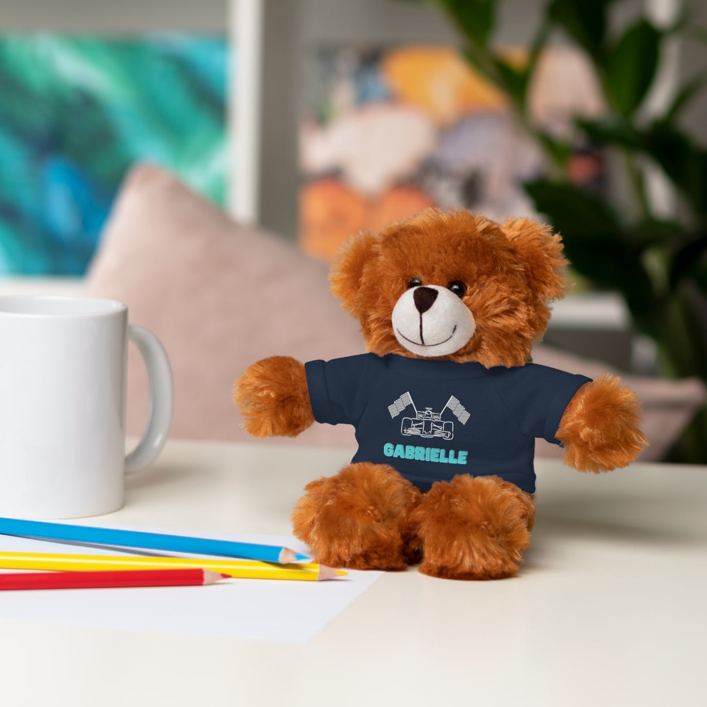 Personalized Race Car Stuffed Animals with T-Shirt