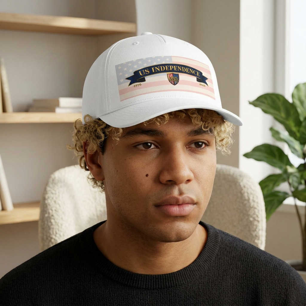 US Independence 250 Baseball Cap | Limited Edition 1776–2026 Hat (White)