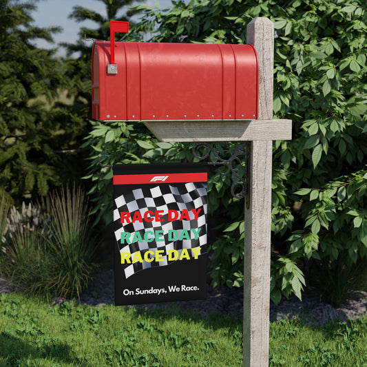 Formula 1 Race Day Checkered Flag Garden Banner — Formula 1 Yard Decor