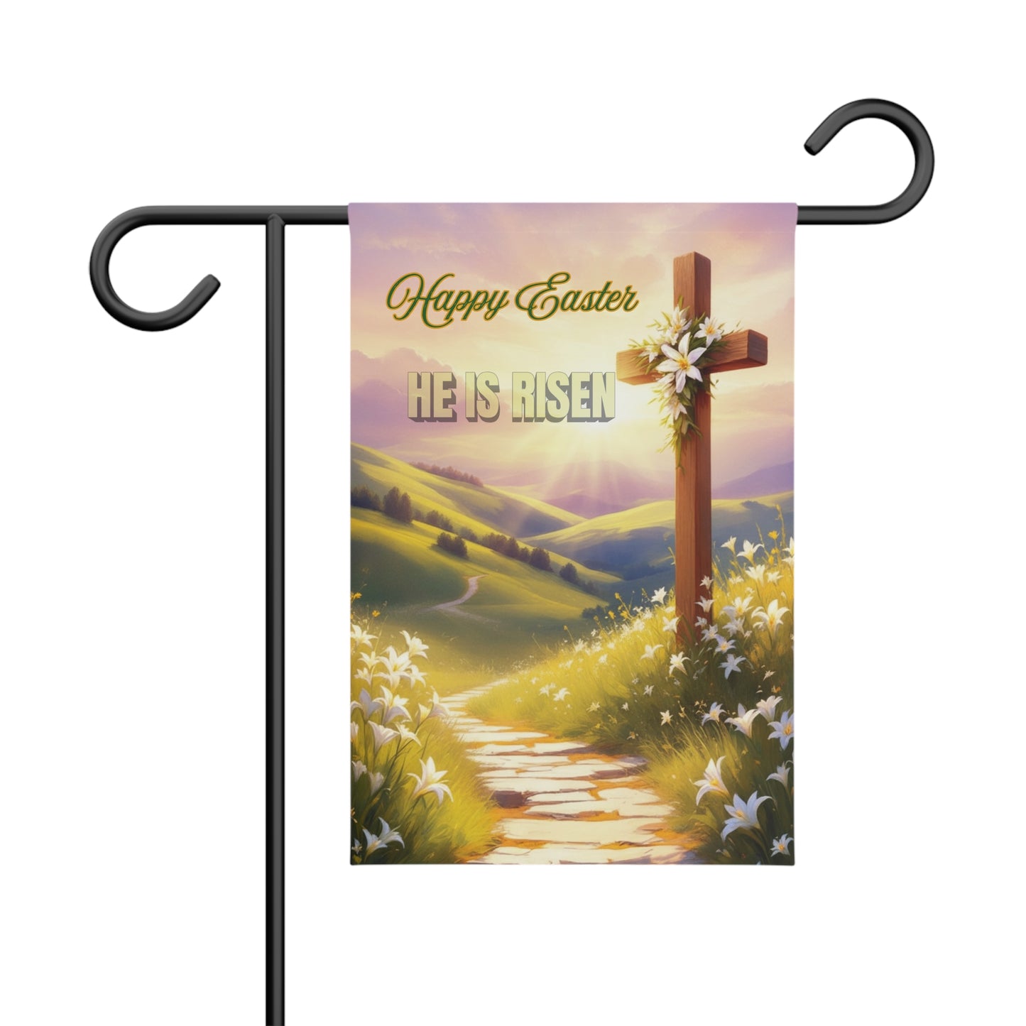 He Is Risen Easter Banner – Christian Spring Yard Flag