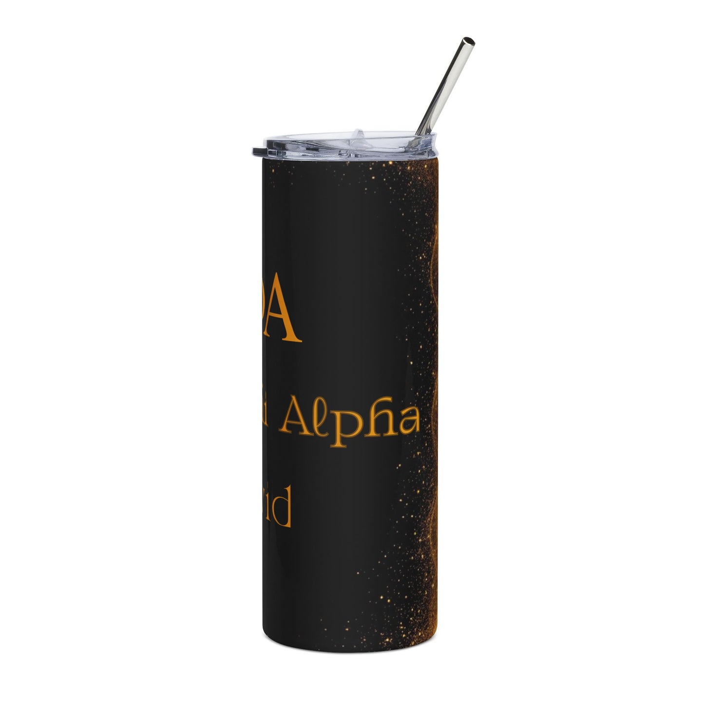Alpha Phi Alpha Personalized Black & Gold Dust Tumbler | Black Greek Letter organizations | Sororities and Fraternities | 20oz Stainless Steel Tumbler