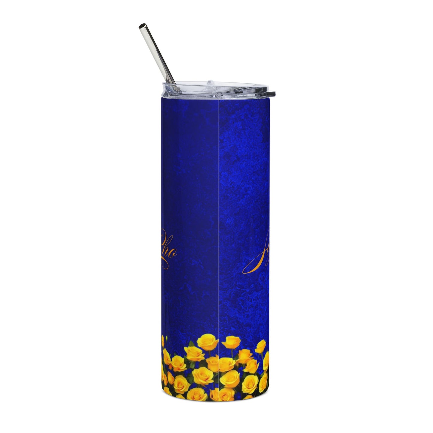 Sigma Gamma Rho Sorority Personalized Yellow Roses Tumbler | Black Greek Letter organizations | Sororities and Fraternities | 20oz Stainless Steel Tumbler