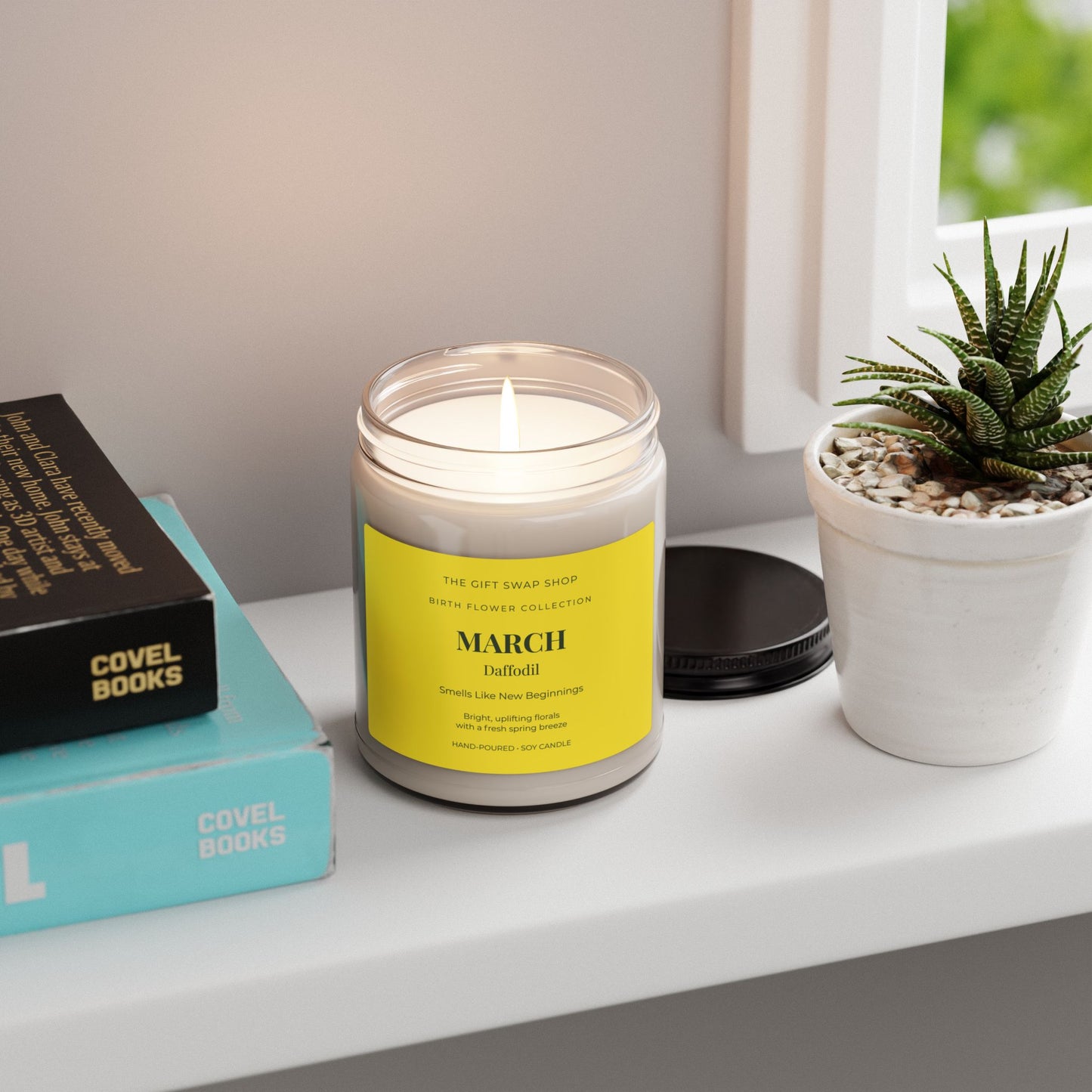 March Daffodil Scented Soy Candle — 9oz Birth Flower Candle (Smells Like New Beginnings)