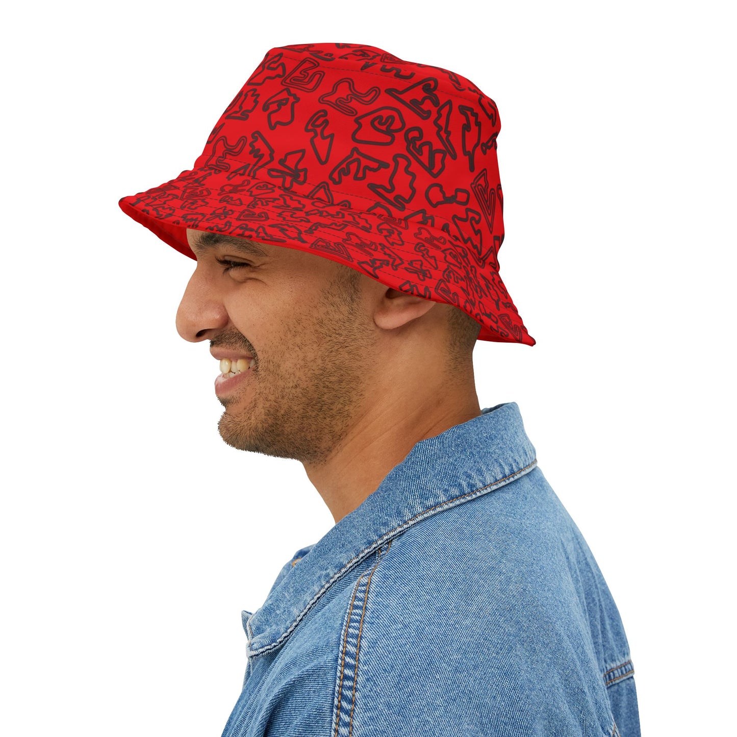 Formula 1 Racetrack Bucket Hat – Red Adult Unisex Bucket Hat