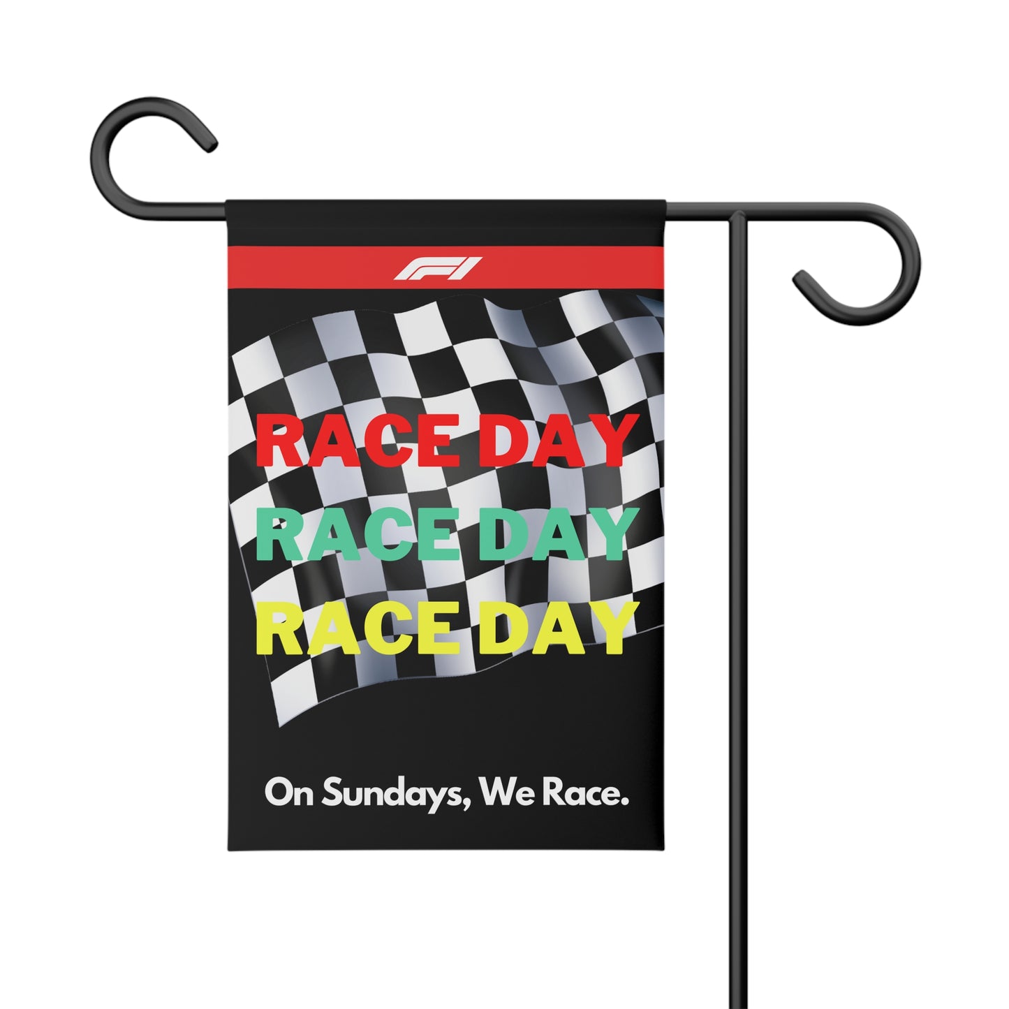 Formula 1 Race Day Checkered Flag Garden Banner — Formula 1 Yard Decor