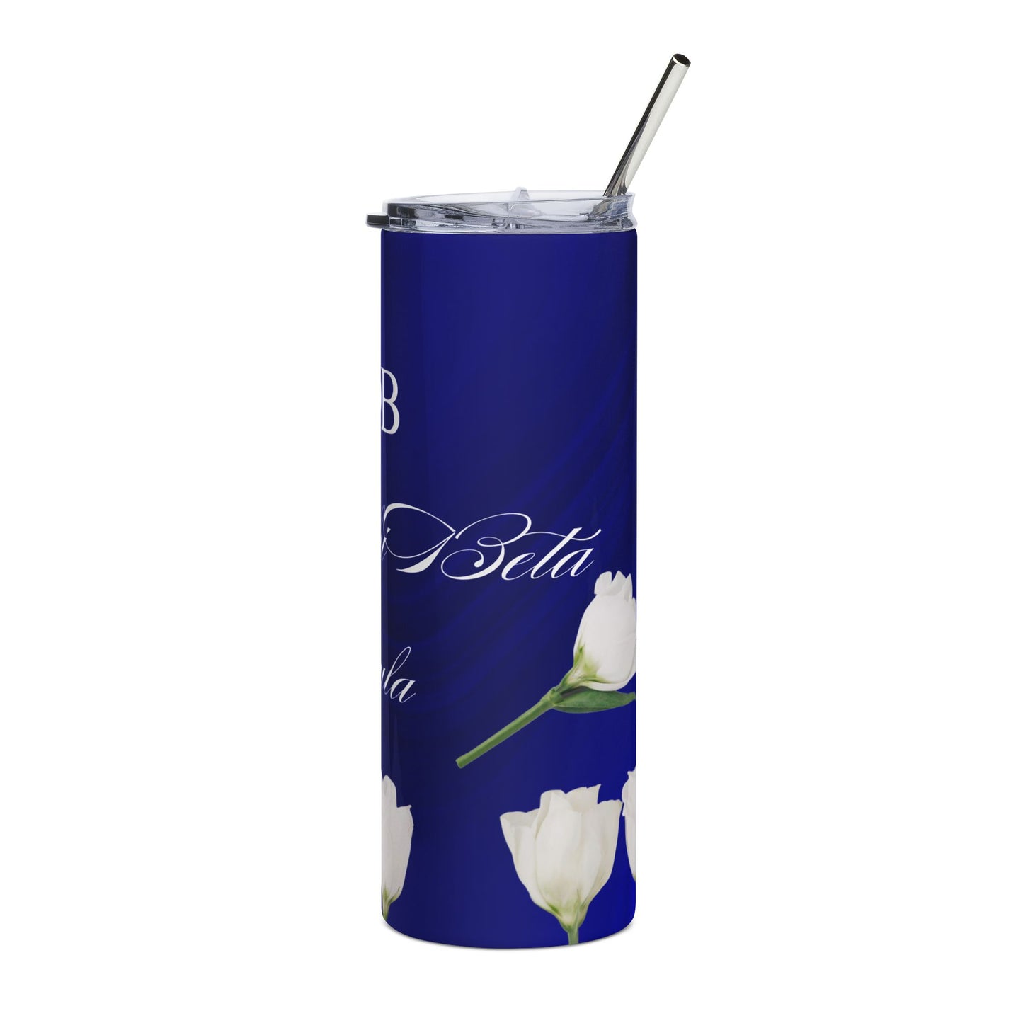 Zeta Phi Beta Sorority Personalized White Roses Tumbler | Black Greek Letter organizations | Sororities and Fraternities | 20oz Stainless Steel Tumbler
