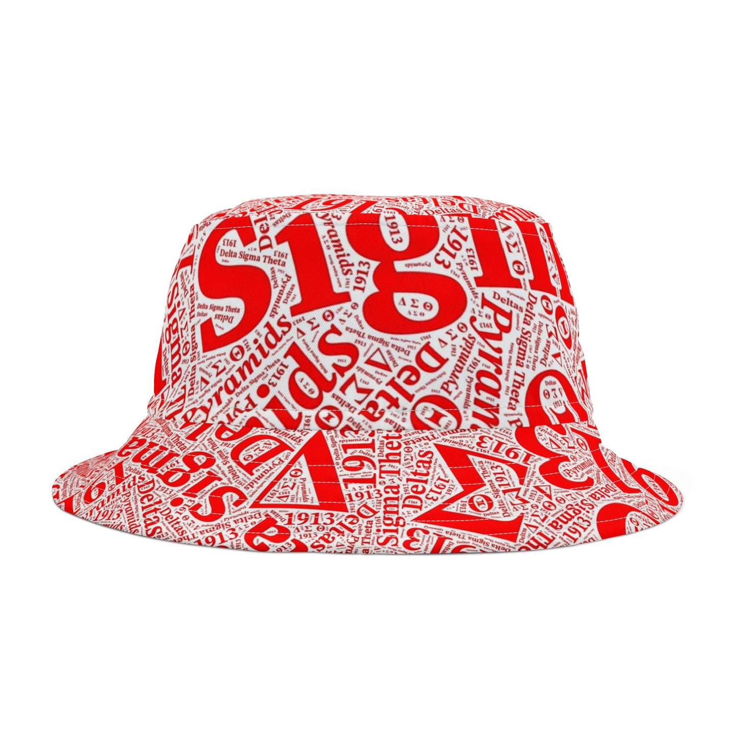 BGLO Collection Delta Sigma Theta (DST) Bucket Hat |  Delta Sigma Theta Sorority Diva Bucket Hat |  Red & White DST Bucket Hat