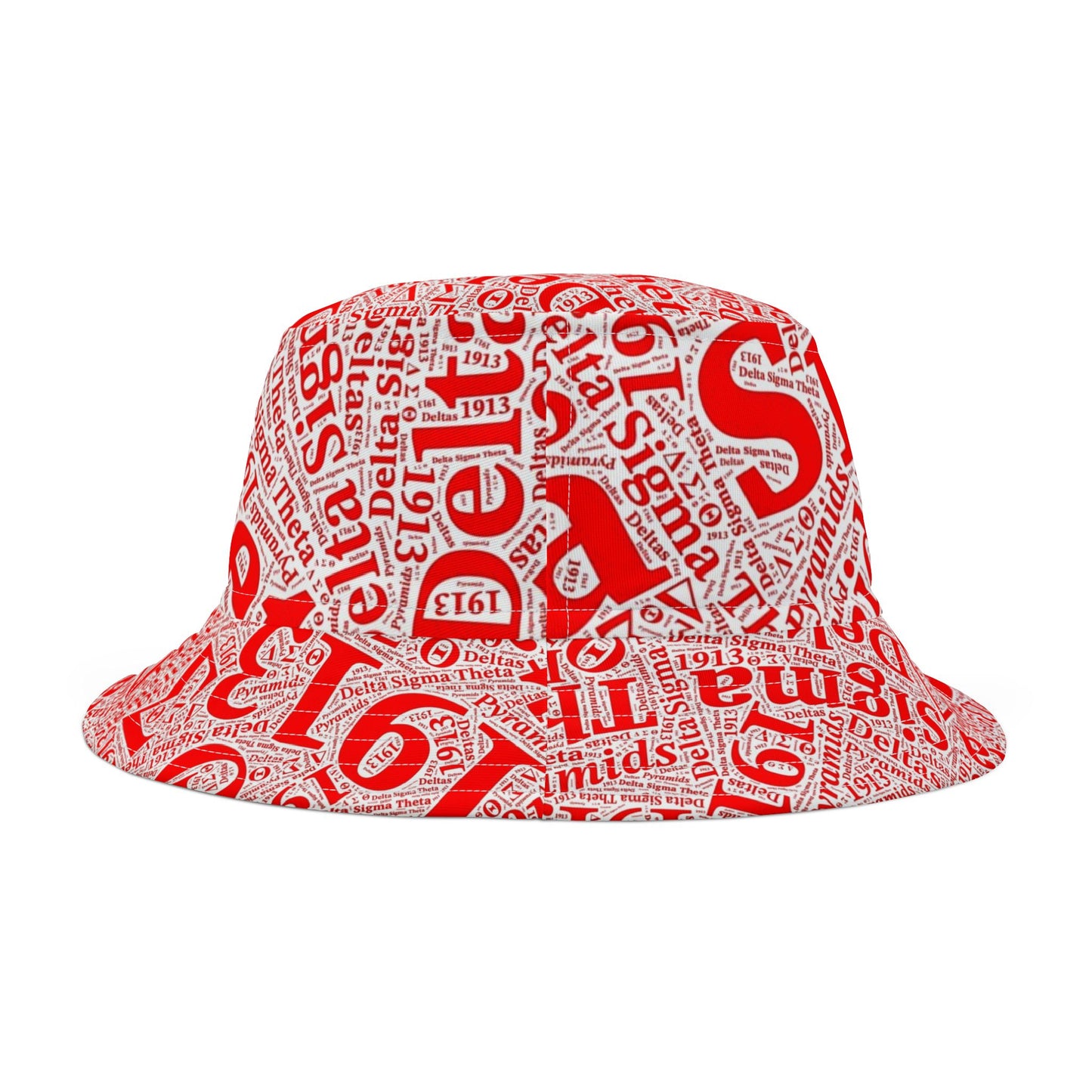 BGLO Collection Delta Sigma Theta (DST) Bucket Hat |  Delta Sigma Theta Sorority Diva Bucket Hat |  Red & White DST Bucket Hat