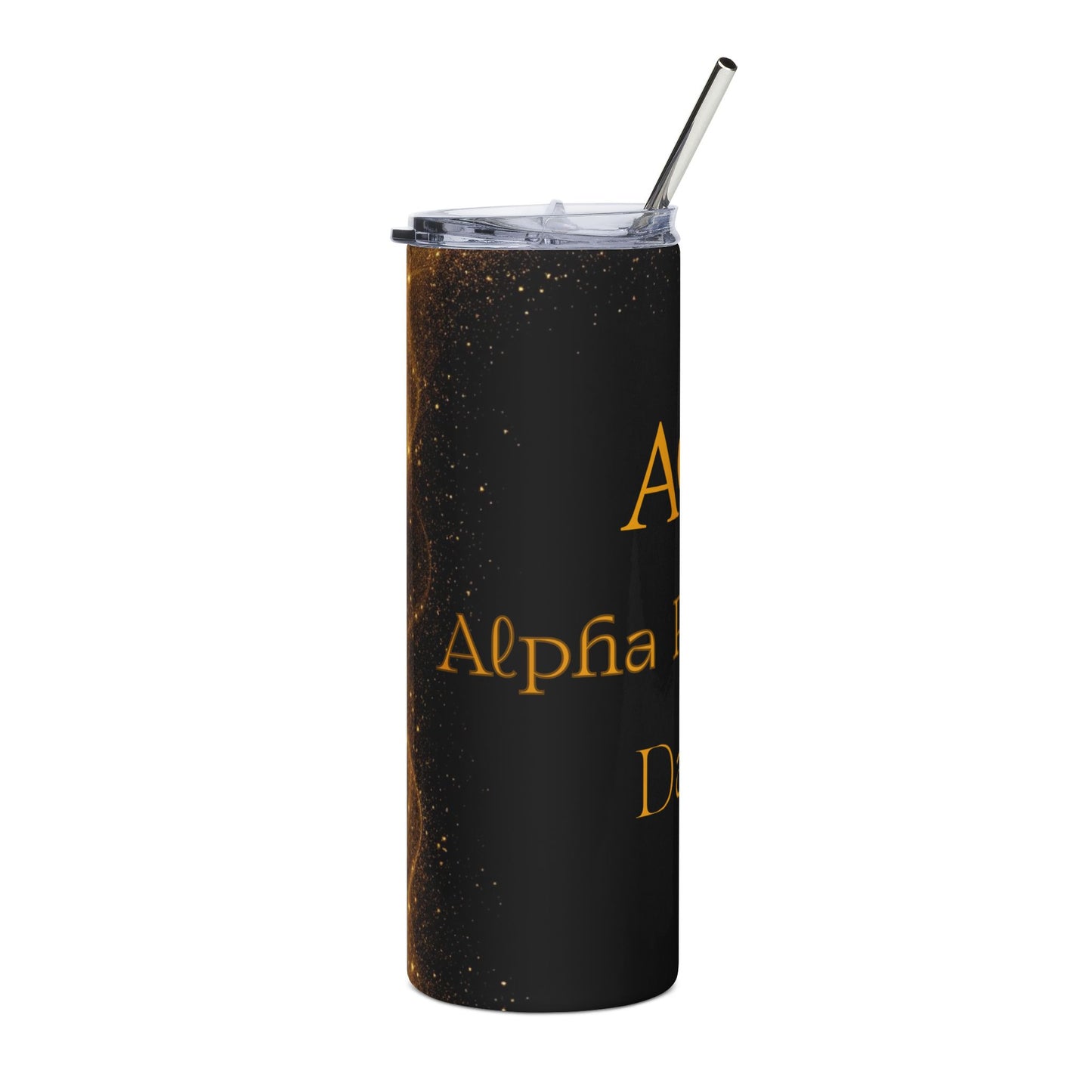 Alpha Phi Alpha Personalized Black & Gold Dust Tumbler | Black Greek Letter organizations | Sororities and Fraternities | 20oz Stainless Steel Tumbler