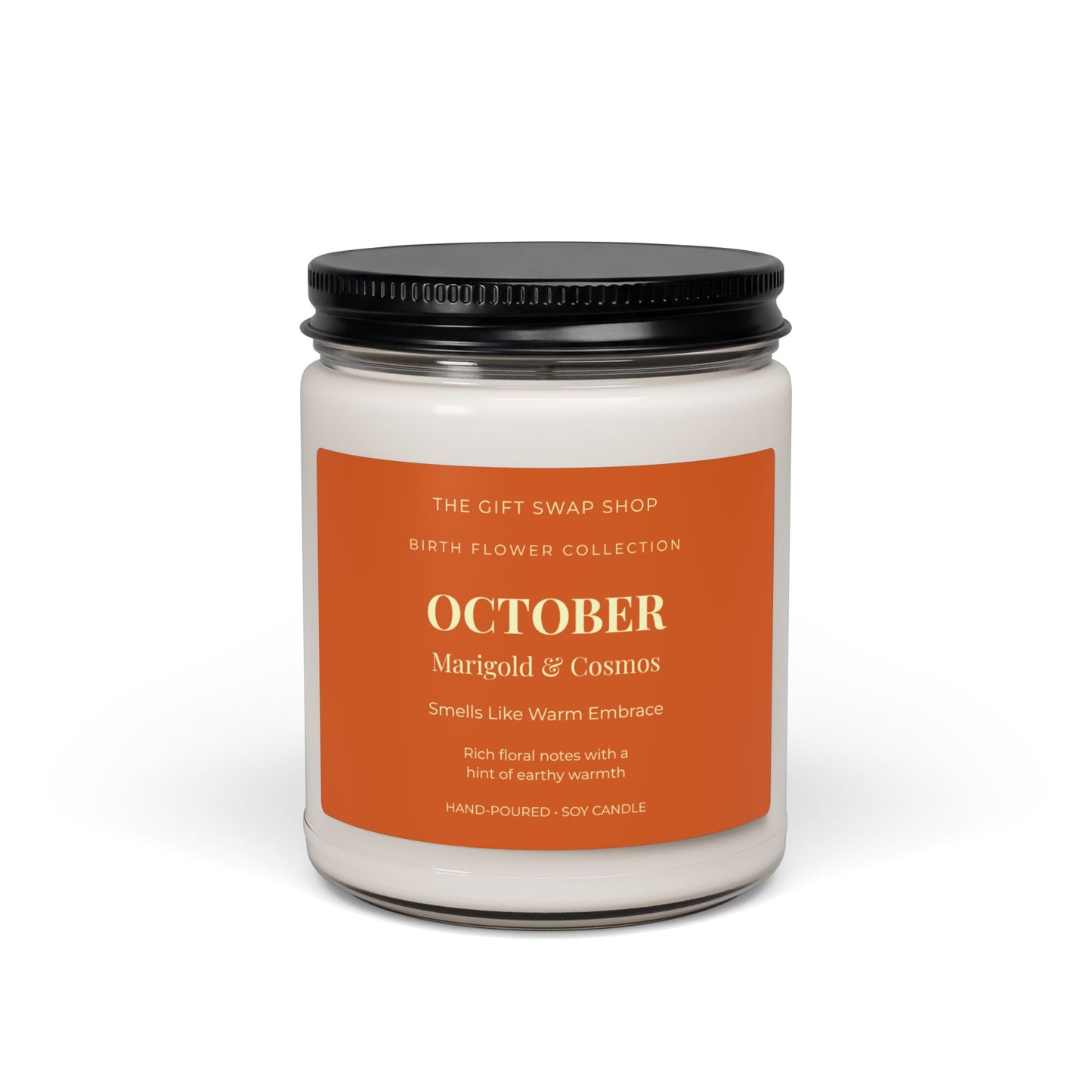 October Birth Flower Marigold & Cosmos  Soy Scented Candle (9oz)
