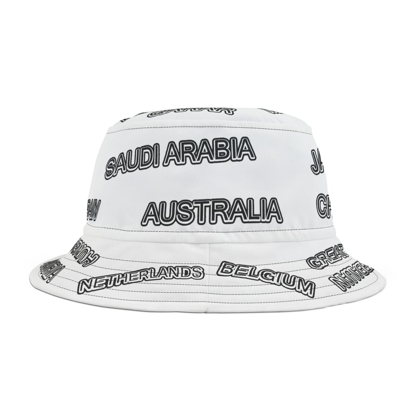 Formula 1 Motorsport Track Bucket Hat — White Racing Bucket Hat