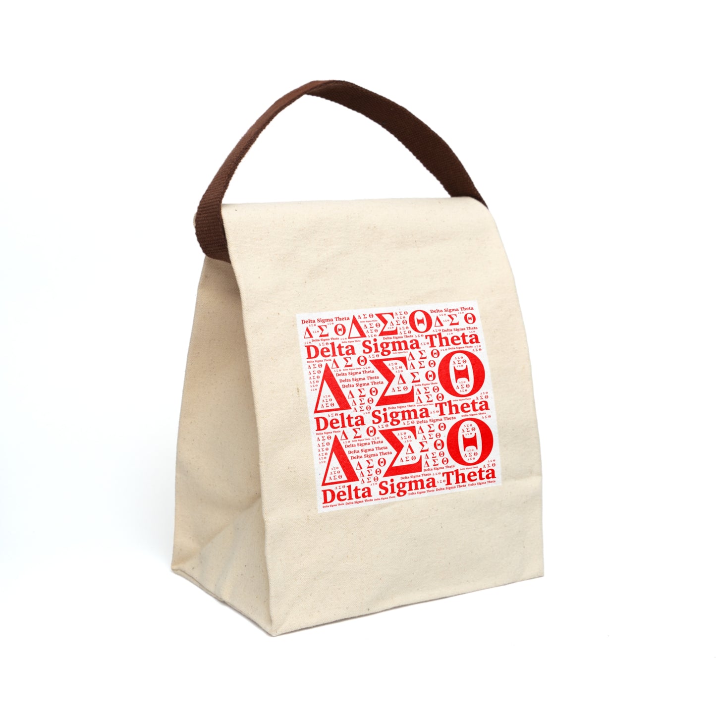 Delta Sigma Theta Sorority | Greek Letters Pattern | Canvas Lunch Bag