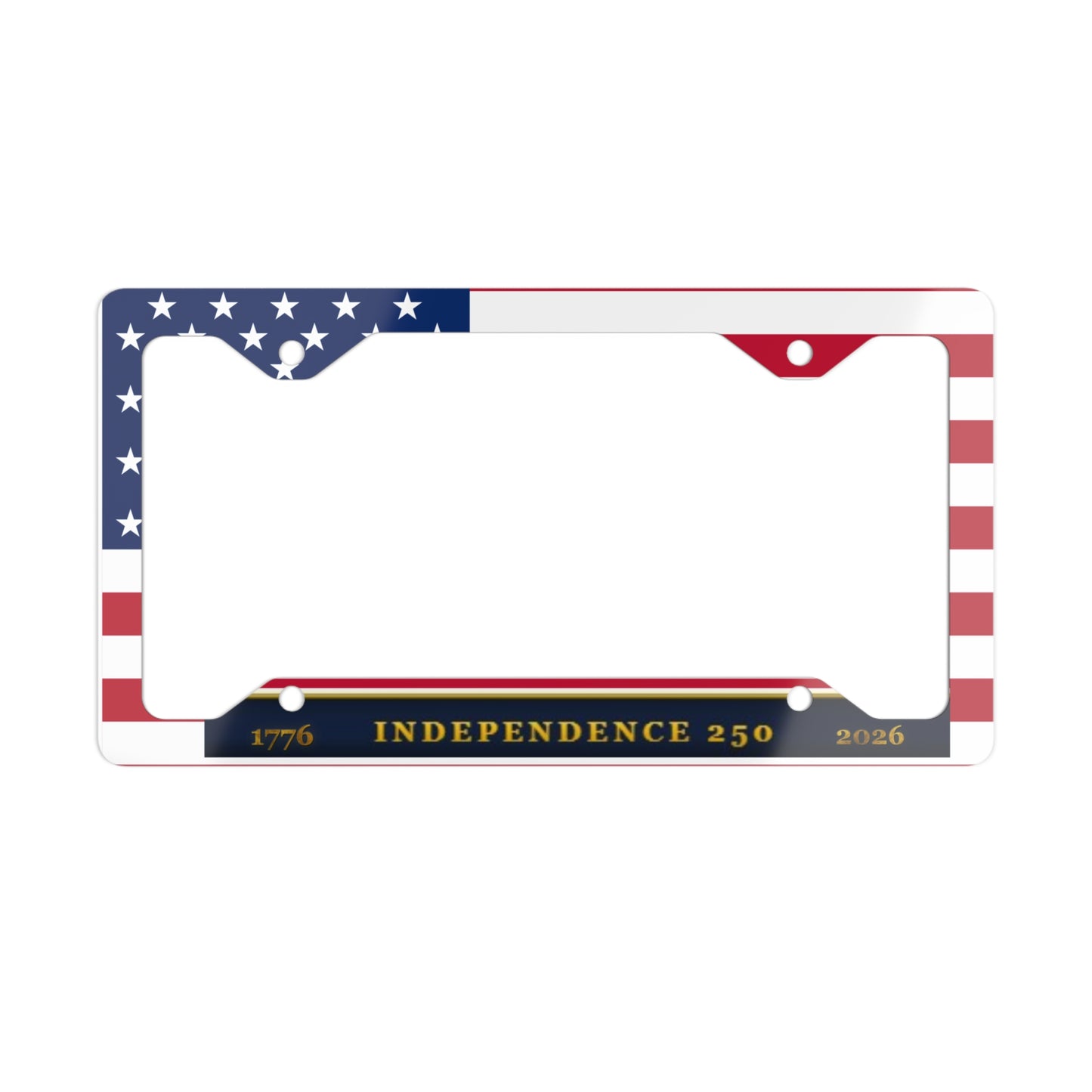 Independence 250 Stainless Metal License Plate Frame — Slim Brushed Steel Car Trim