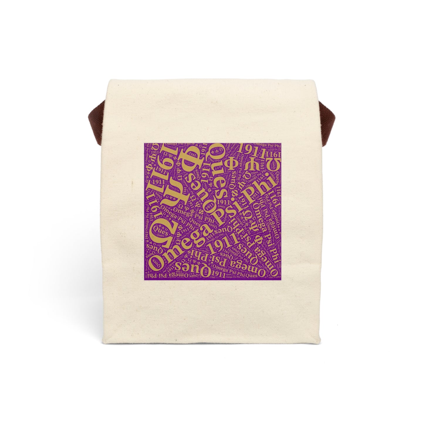 Omega Psi Phi Canvas Lunch Tote - Ques Gear (1911, Purple & Gold)