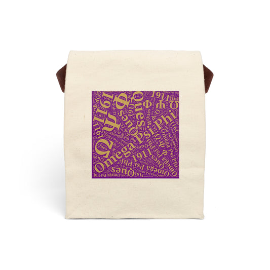 Omega Psi Phi Canvas Lunch Tote - Ques Gear (1911, Purple & Gold)