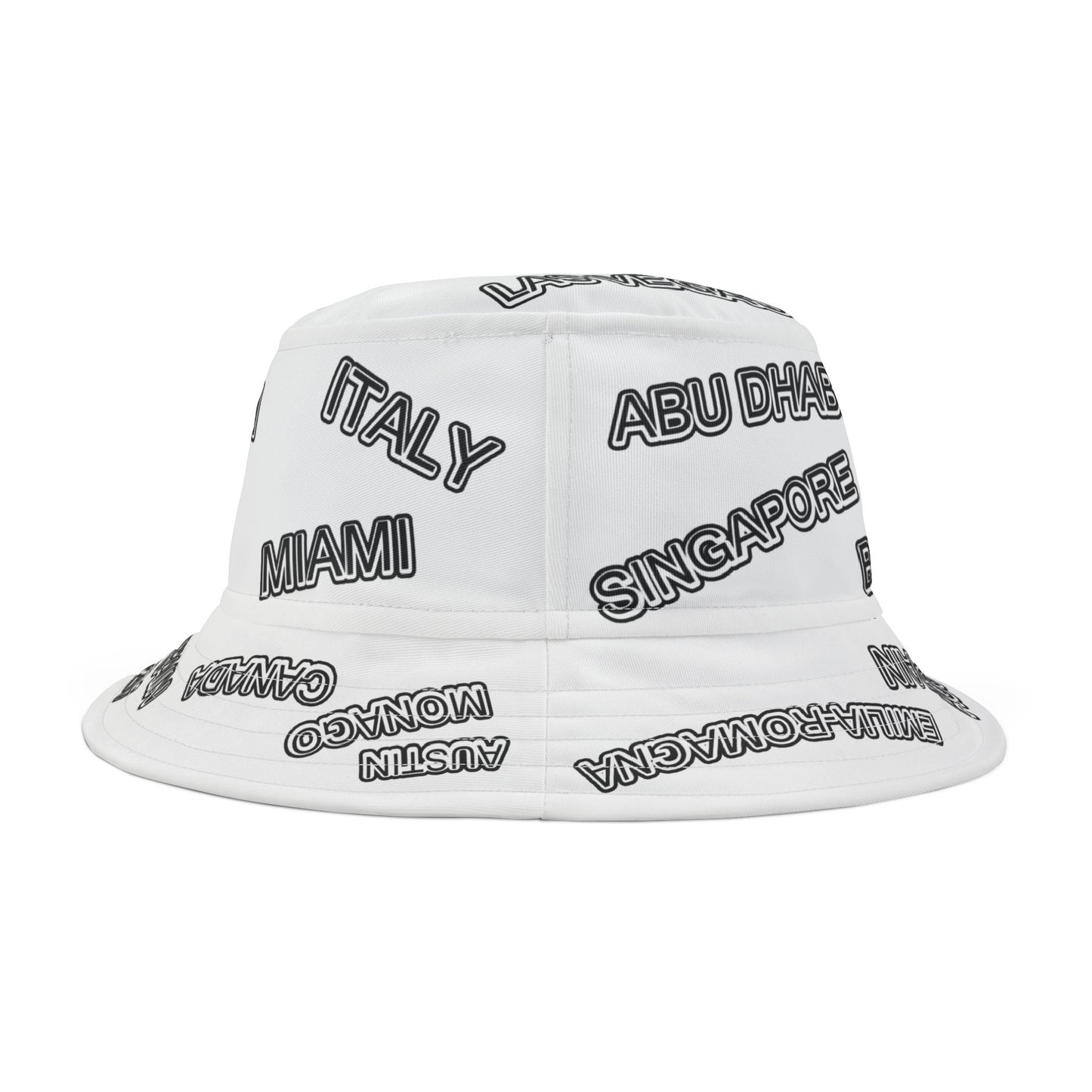 Formula 1 Racetrack Bucket Hat – White Adult Unisex Bucket Hat