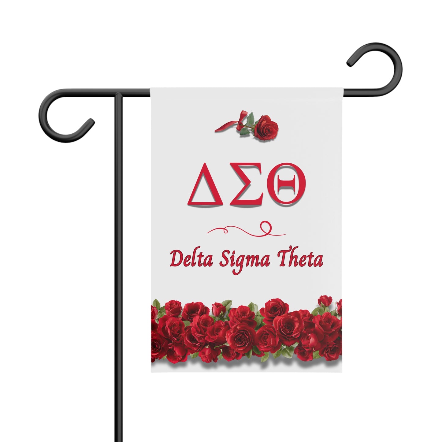 Delta Sigma Theta Sorority, Inc. Garden Flag Banner | Crimson Roses Design