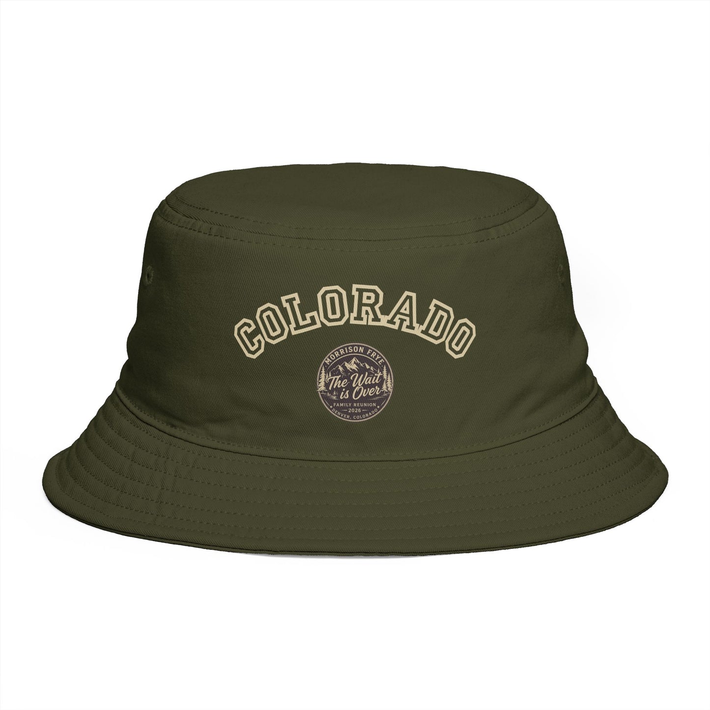 Morrison Frye Family Reunion 2026 Bucket Hat (Gold Letters) – Colorado Edition | “The Wait Is Over” | Denver, CO