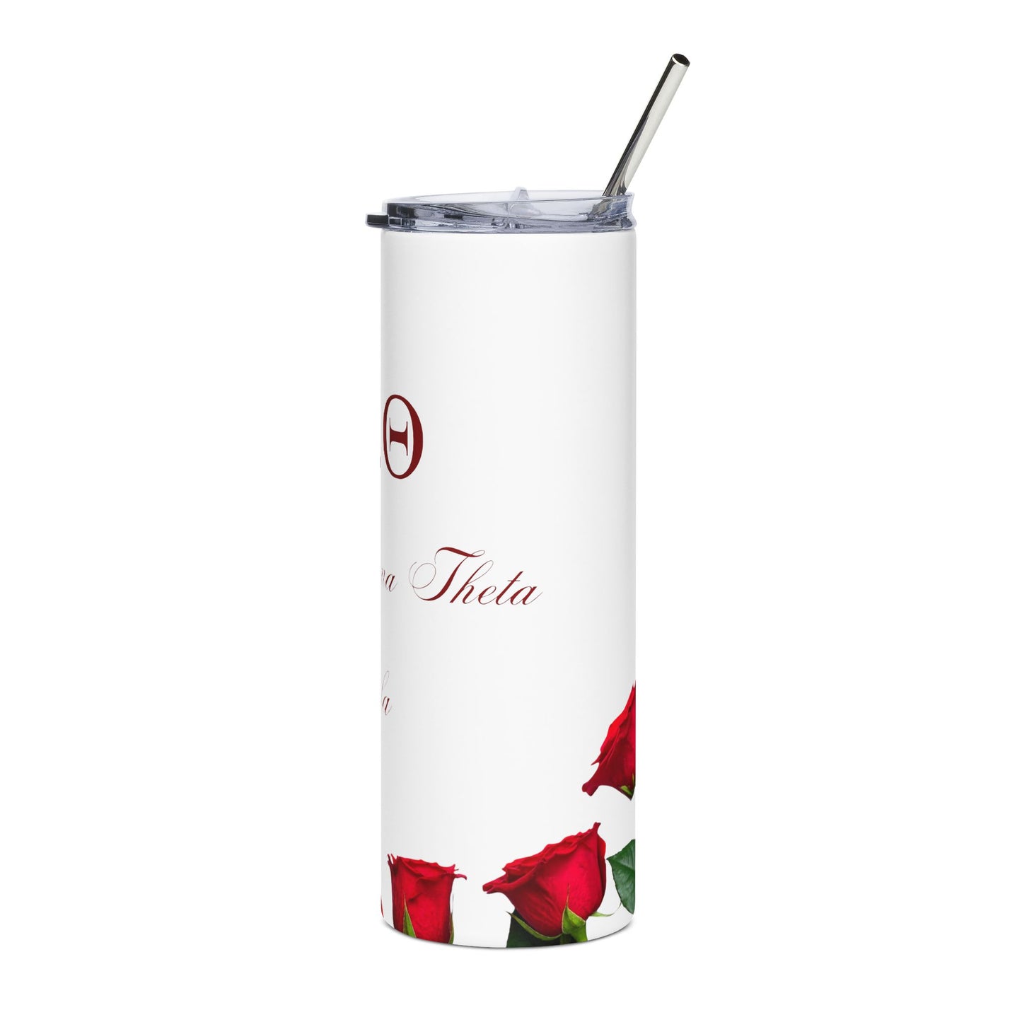 Delta Sigma Theta Sorority Personalized Red Roses Tumbler |  Black Greek Letter organizations | Sororities and Fraternities | 20oz Stainless Steel Tumbler